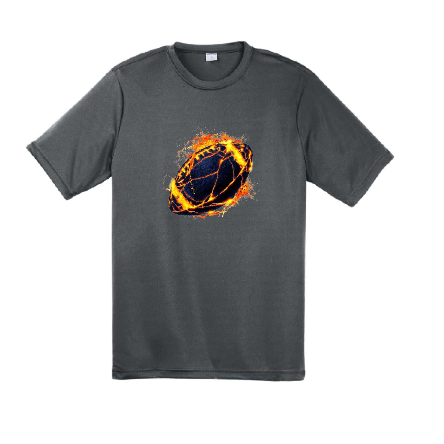Fire Football | Men's Short Sleeve Football T-Shirt | 100% Polyester