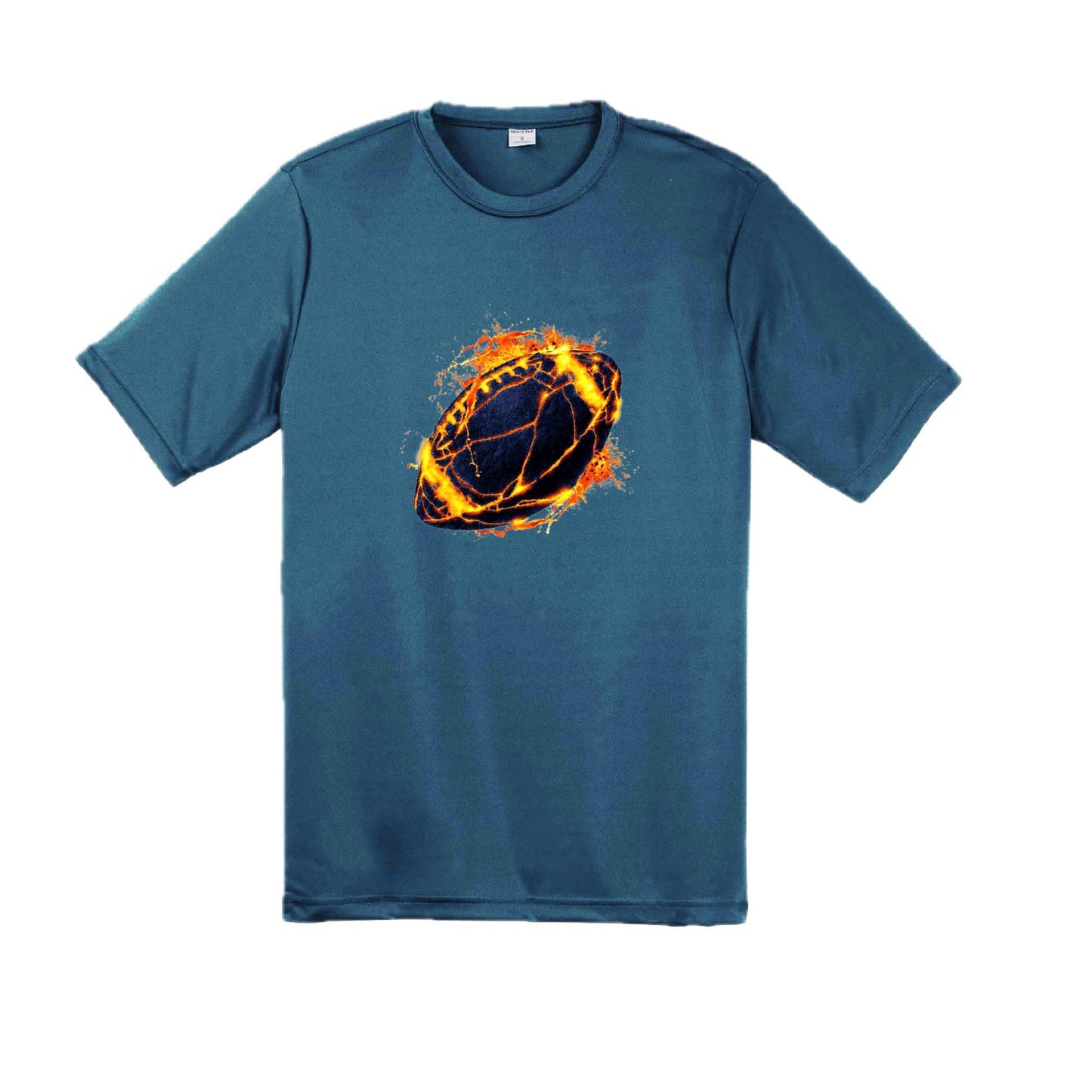 Fire Football | Men's Short Sleeve Football T-Shirt | 100% Polyester