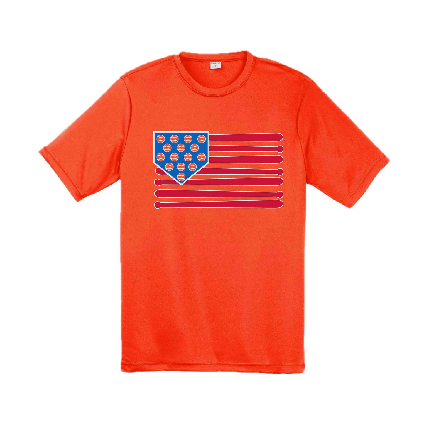 Baseball Flag | Men's Short Sleeve Athletic Baseball Performance T-Shirt | 100% Polyester