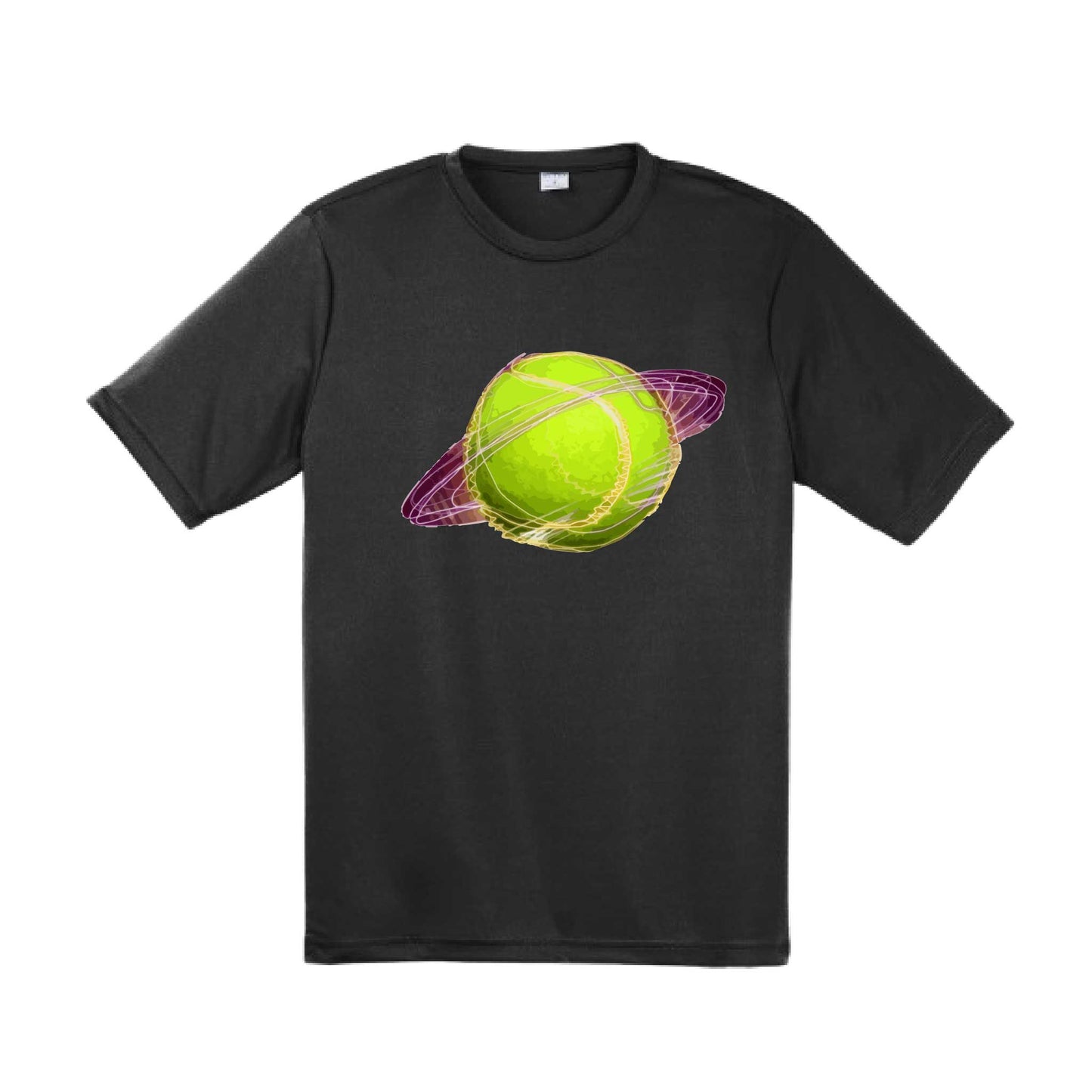 Galactic Tennis | Men's Short Sleeve Athletic Tennis Performance T-Shirt | 100% Polyester