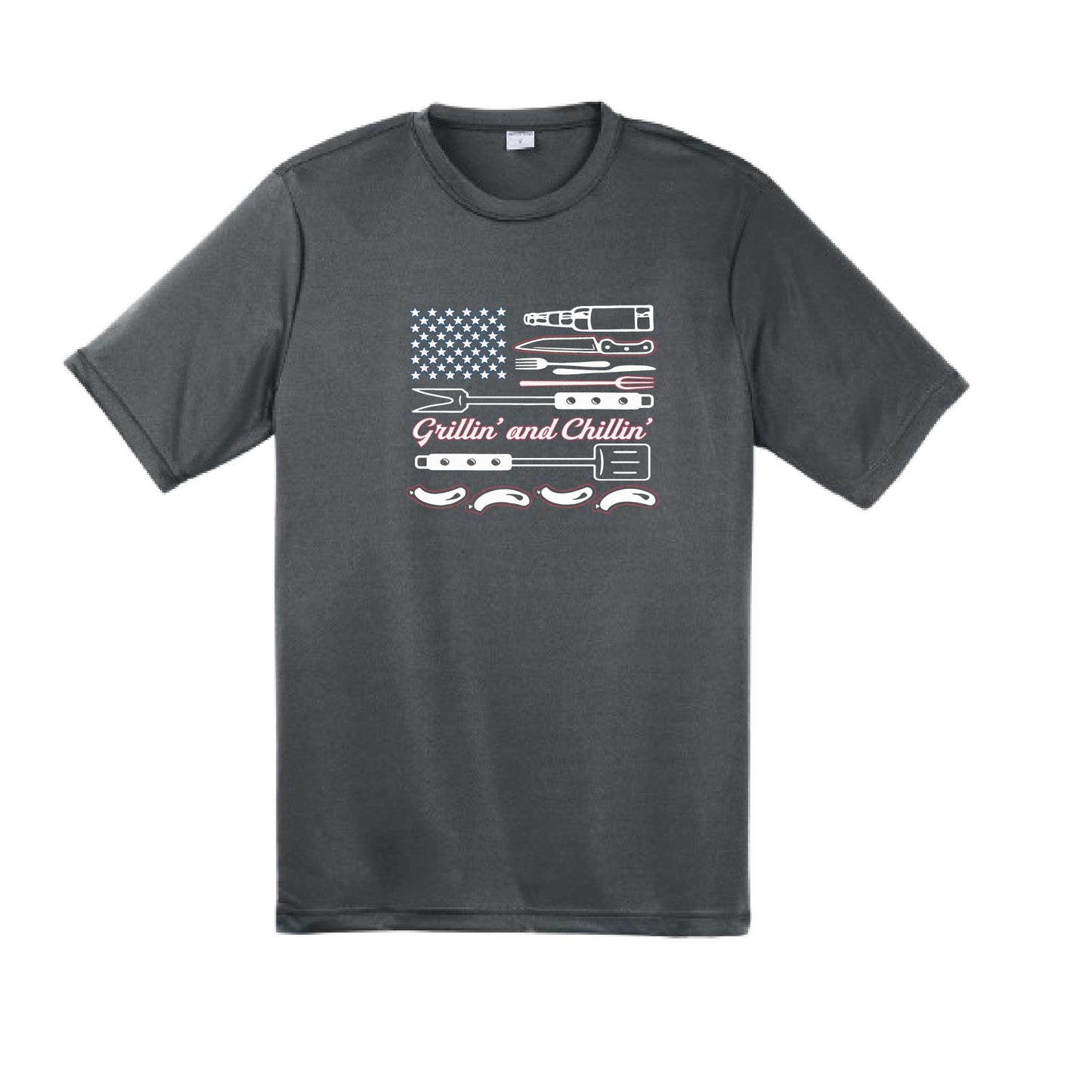 Grillin' and Chillin' | Men's Short Sleeve Camping T-Shirt | 100% Polyester