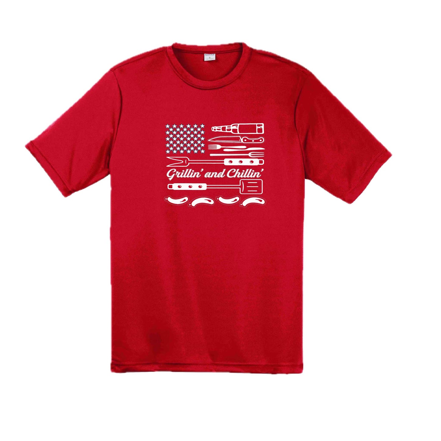 Grillin' and Chillin' | Men's Short Sleeve Camping T-Shirt | 100% Polyester
