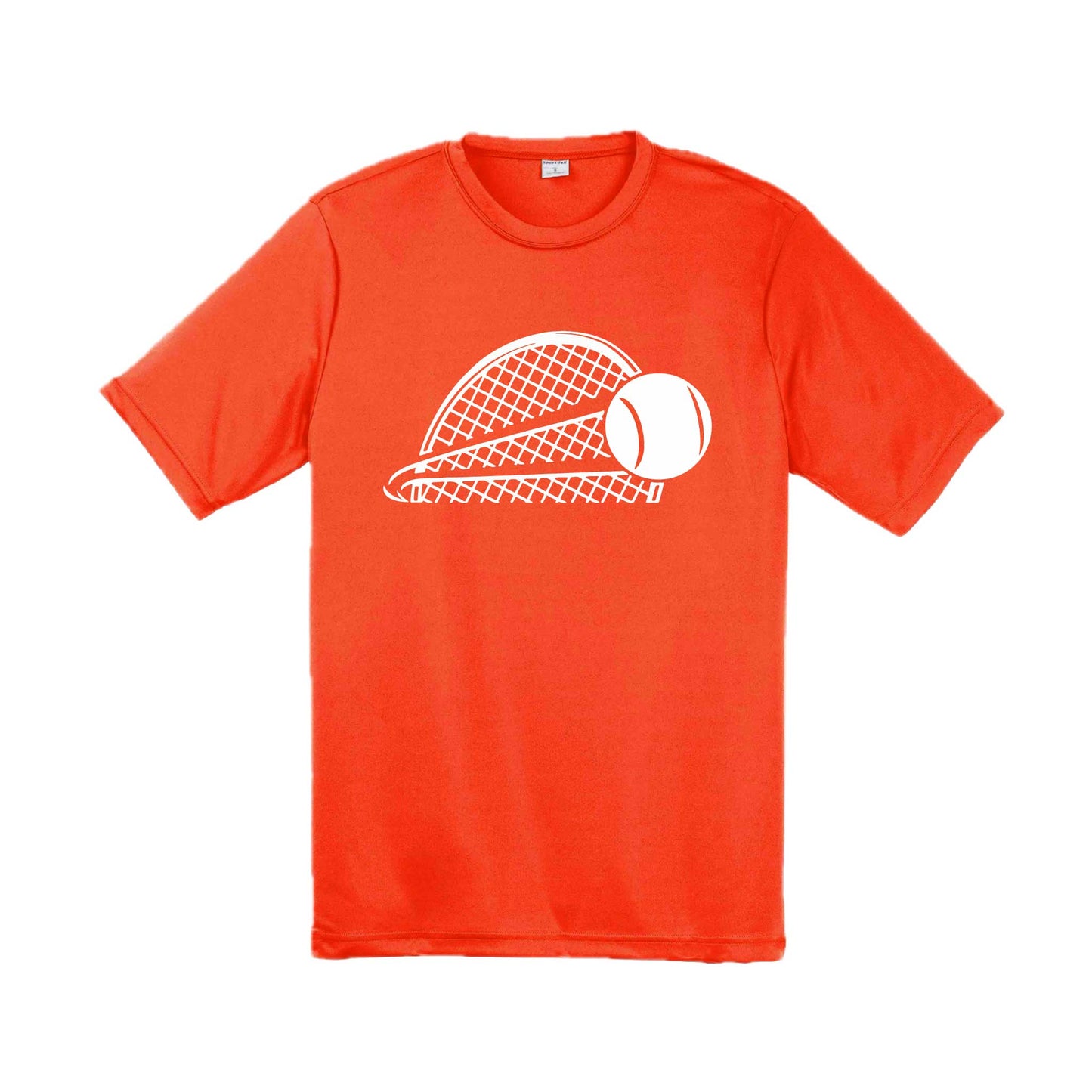 Tennis Half Racquet | Men's Short Sleeve Athletic Tennis Performance T-Shirt | 100% Polyester