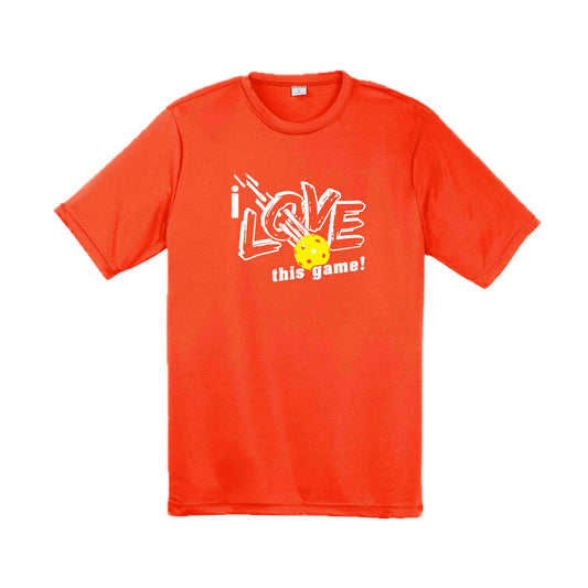 I Love This Game | Men's Short Sleeve Athletic Pickleball Performance T-Shirt | 100% Polyester