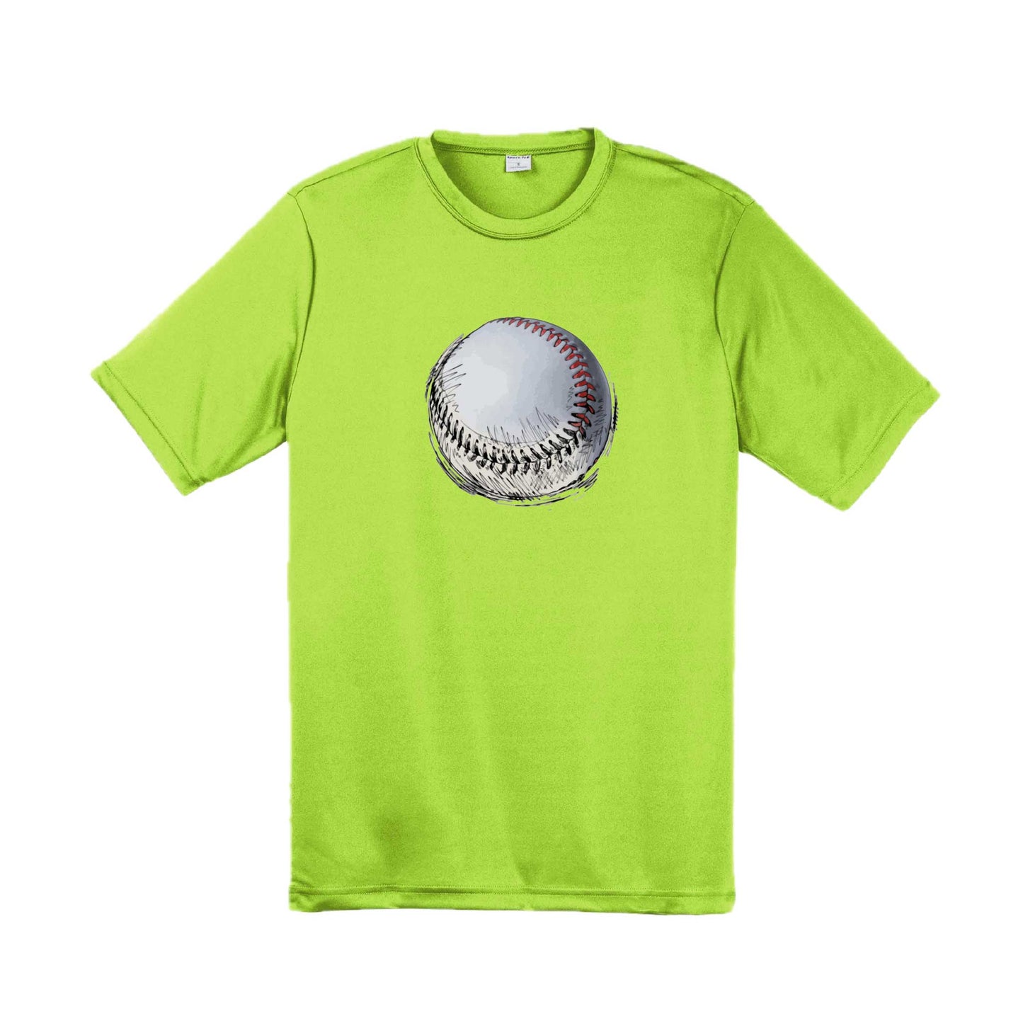 Baseball Sketched | Men's Short Sleeve Athletic Baseball Performance T-Shirt | 100% Polyester