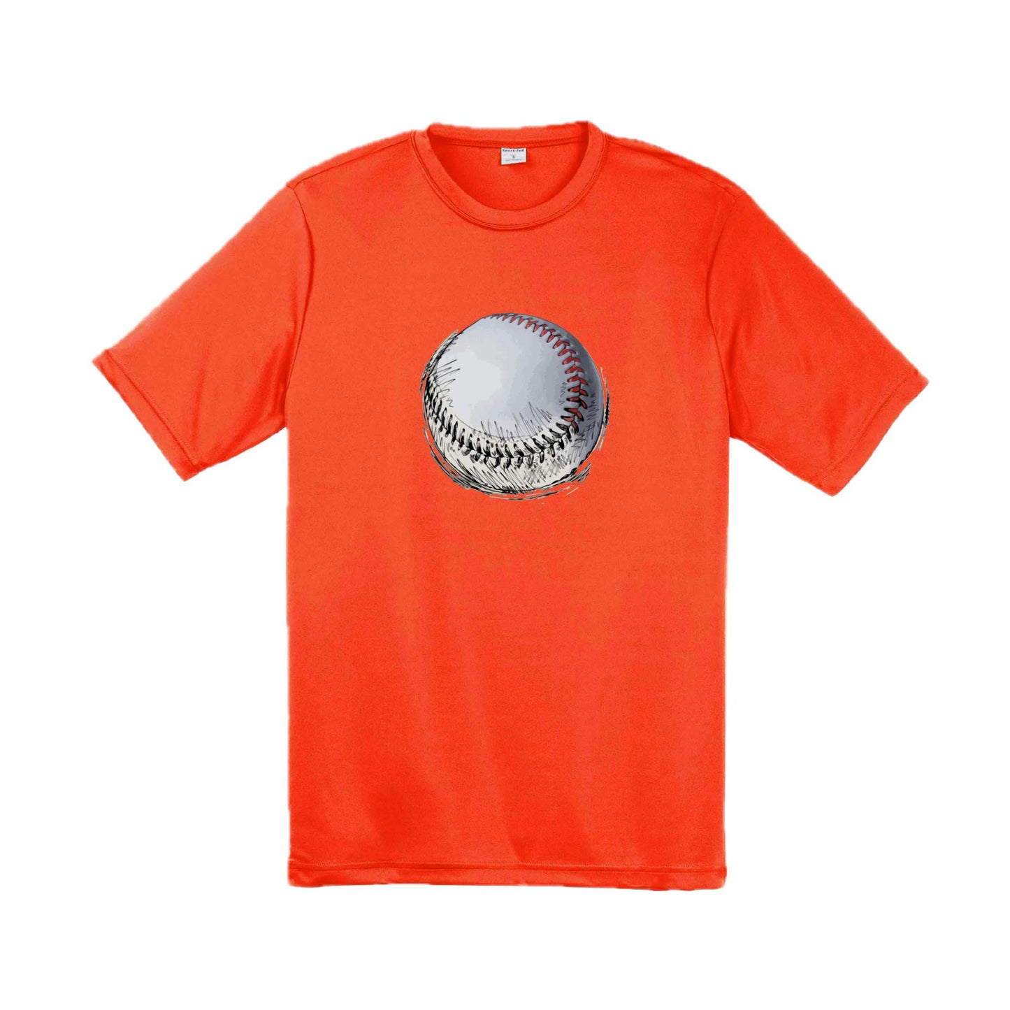 Baseball Sketched | Men's Short Sleeve Athletic Baseball Performance T-Shirt | 100% Polyester