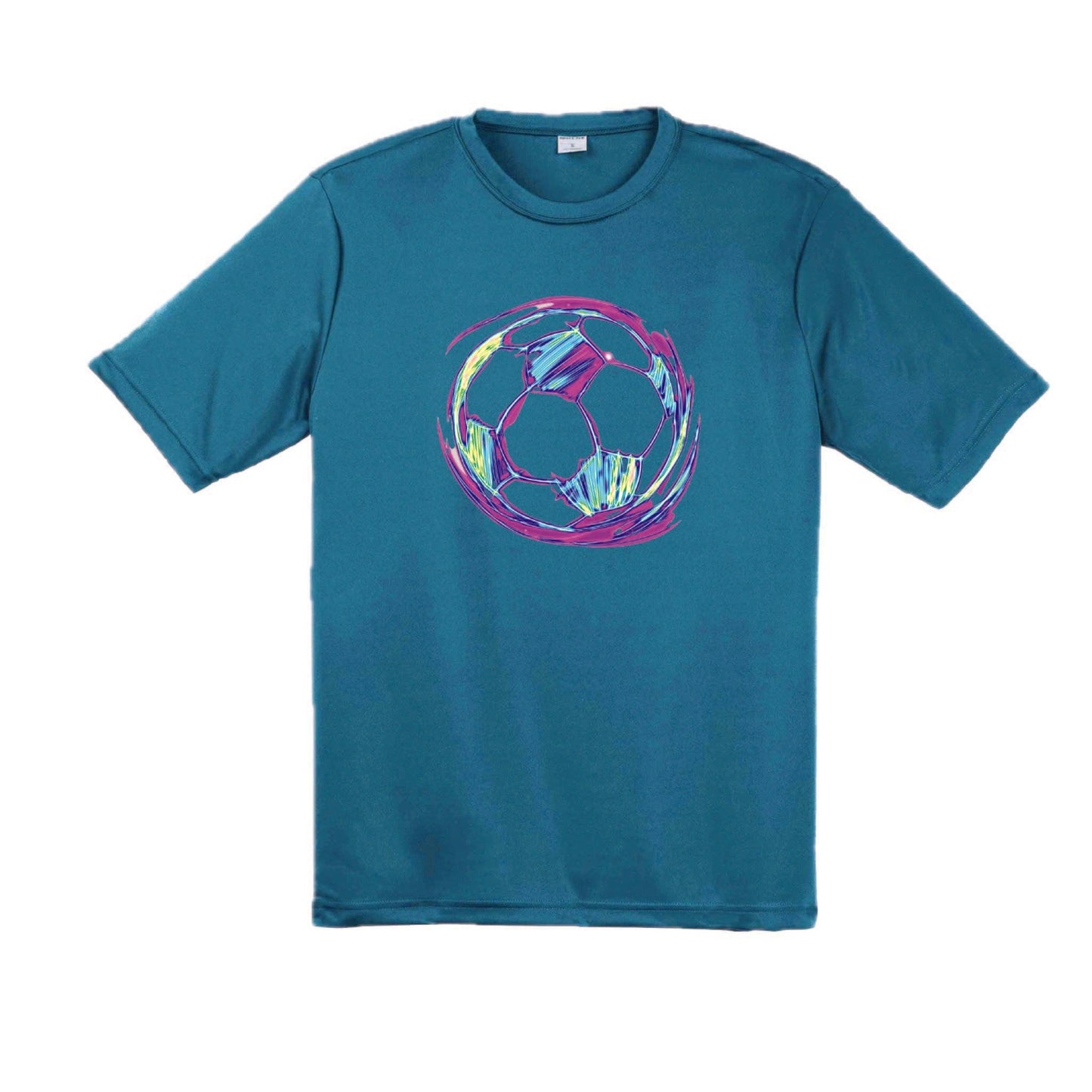 Galactic Soccer Ball | Men's Short Sleeve Soccer T-Shirt | 100% Polyester