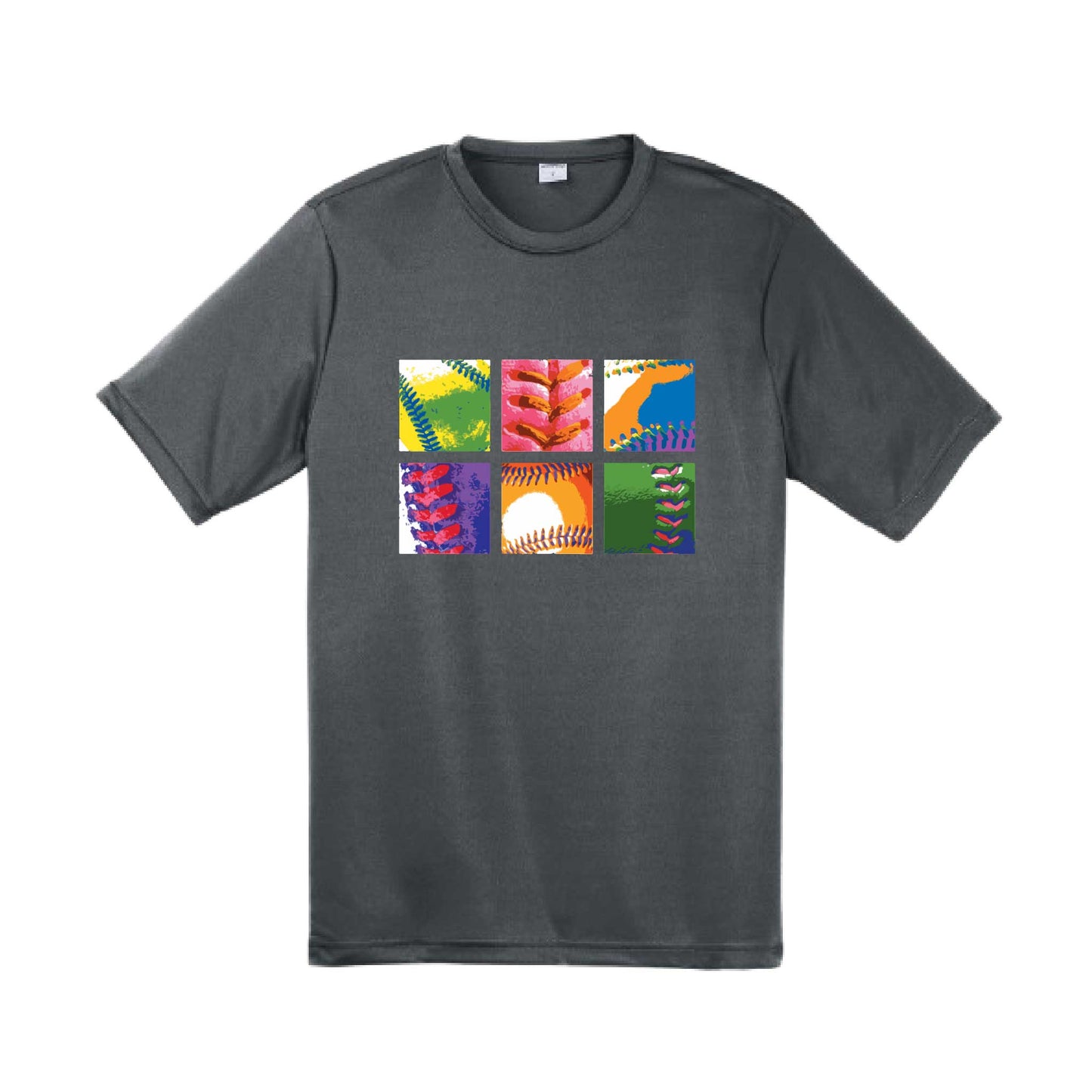 Baseball Squares | Men's Short Sleeve Athletic Baseball Performance T-Shirt | 100% Polyester