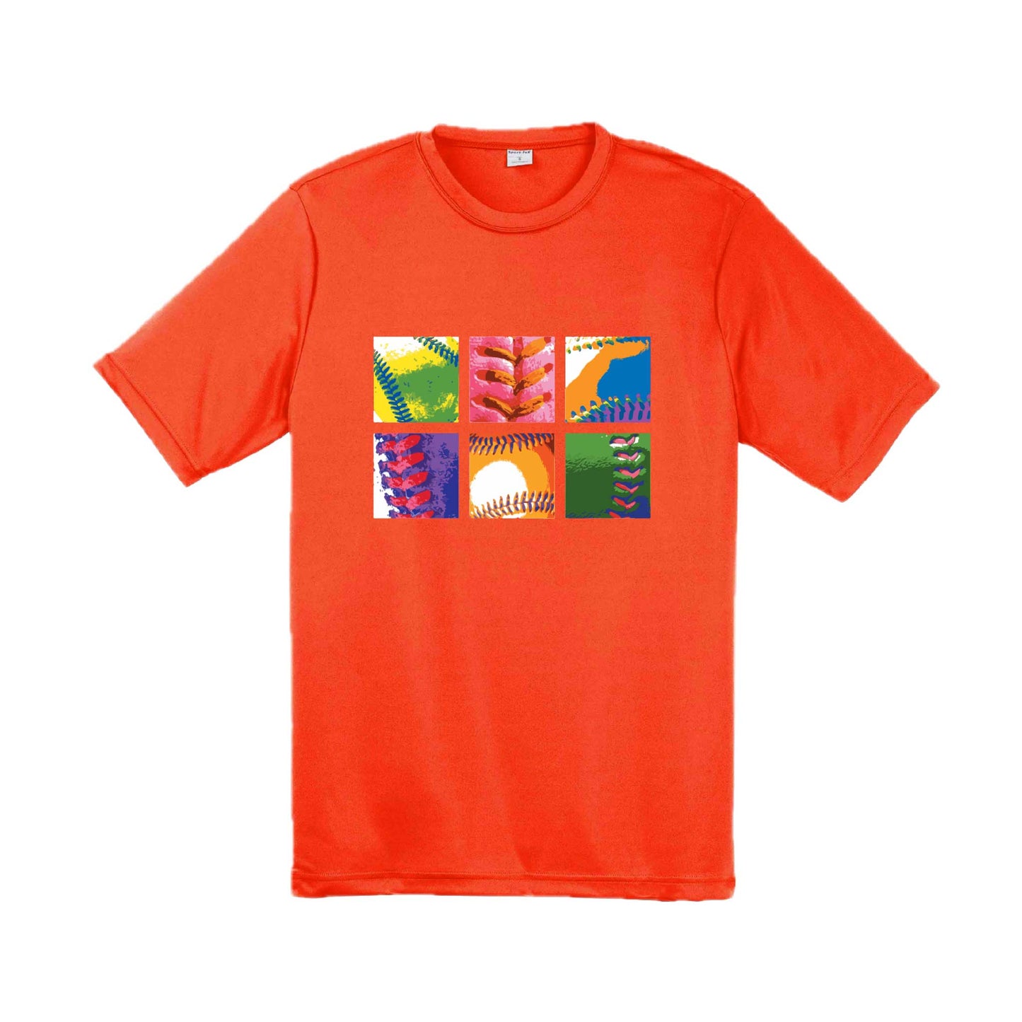 Baseball Squares | Men's Short Sleeve Athletic Baseball Performance T-Shirt | 100% Polyester