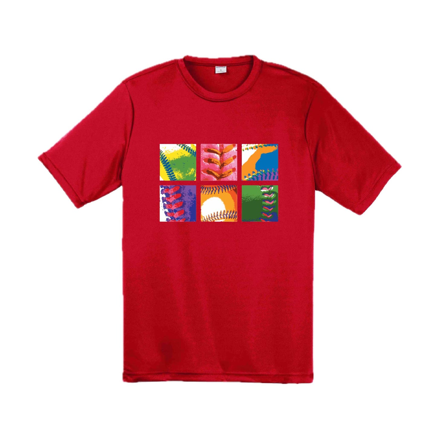 Baseball Squares | Men's Short Sleeve Athletic Baseball Performance T-Shirt | 100% Polyester