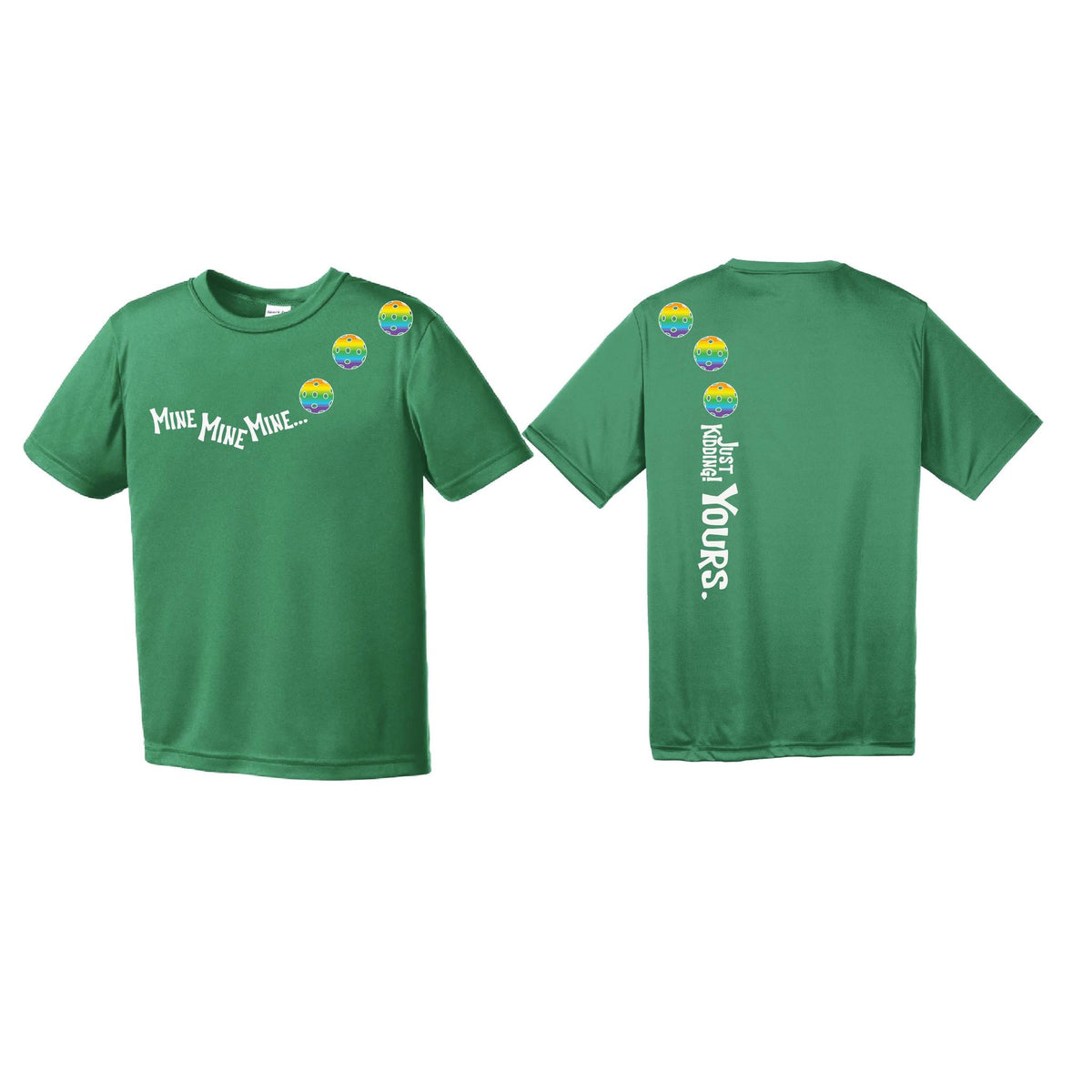 Mine JK Yours (10 Custom Pickleball Colors) | Youth Short Sleeve Pickleball Performance T-Shirts | 100% Polyester
