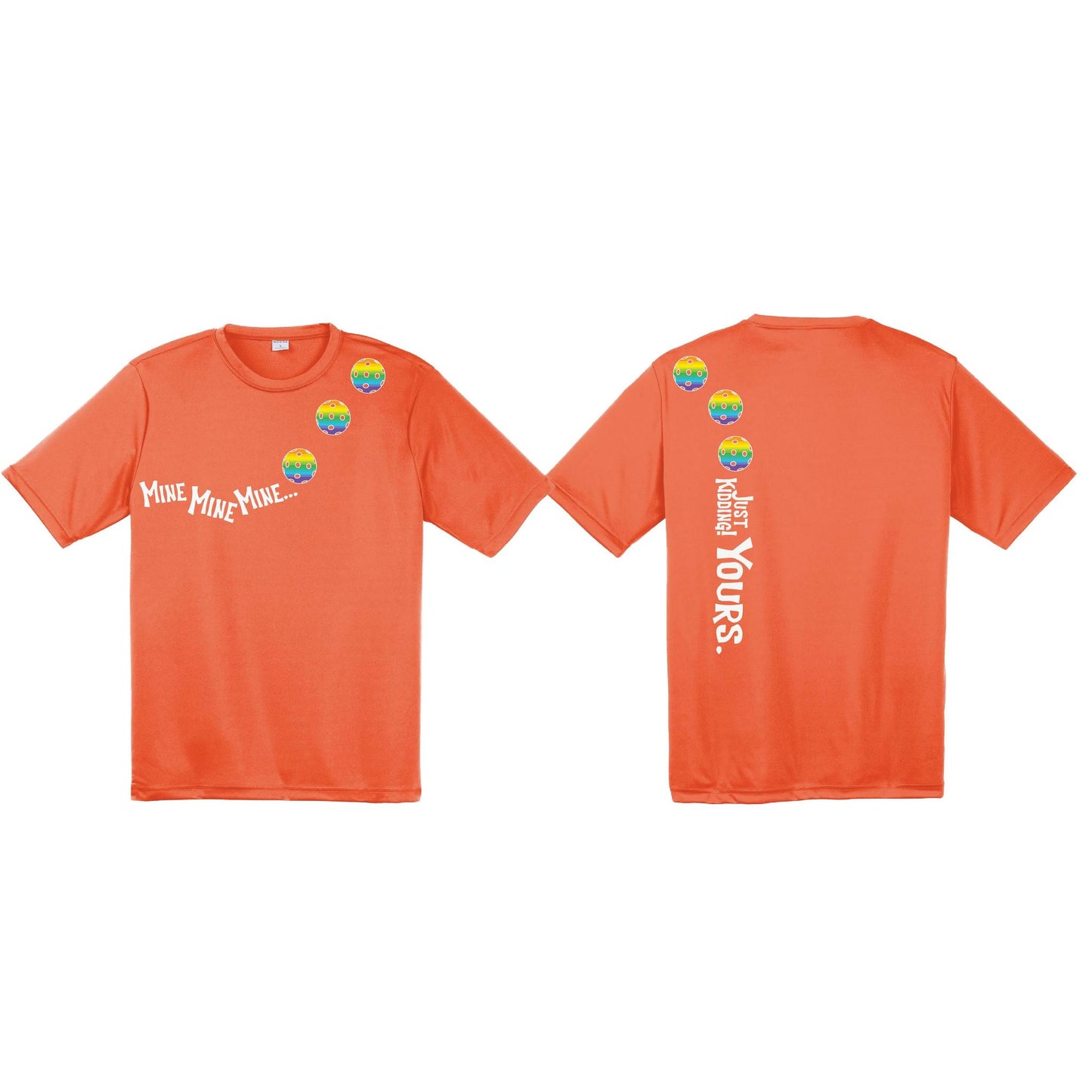 Mine JK Yours (Customizable 10 Pickleball Colors) | Men's Short Sleeve Athletic Performance T-Shirt | 100% Polyester