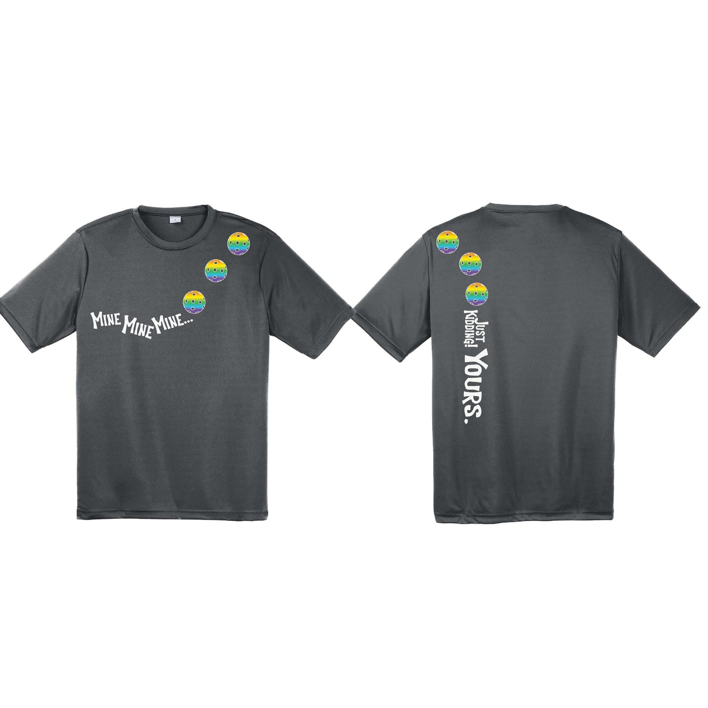 Mine JK Yours (Customizable 10 Pickleball Colors) | Men's Short Sleeve Athletic Performance T-Shirt | 100% Polyester