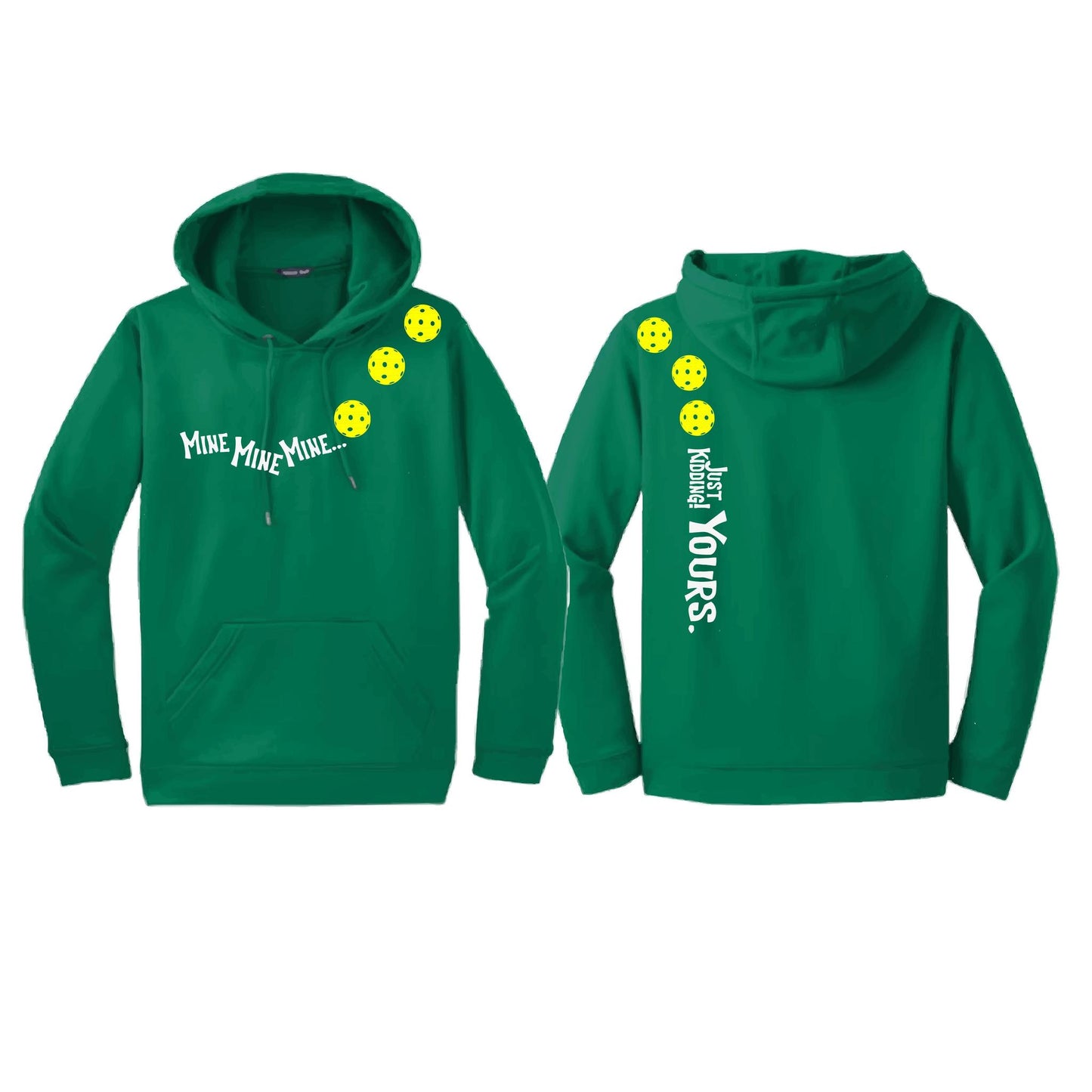 Mine JK Yours (Pickleballs Red White Yellow) | Unisex Hoodie Athletic Sweatshirt | 50% Cotton/50% Polyester