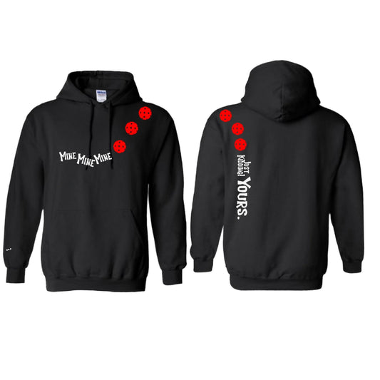 Mine JK Yours (Pickleballs Red White Yellow) | Unisex Hoodie Athletic Sweatshirt | 50% Cotton/50% Polyester