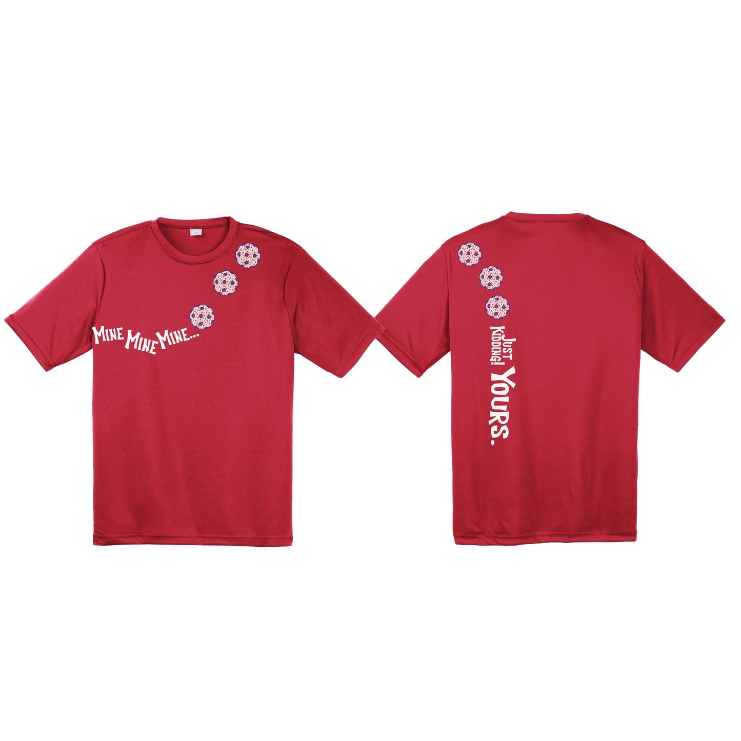 Mine JK Yours (Pickleballs With Stars) | Men's Short Sleeve Athletic Performance T-Shirt | 100% Polyester