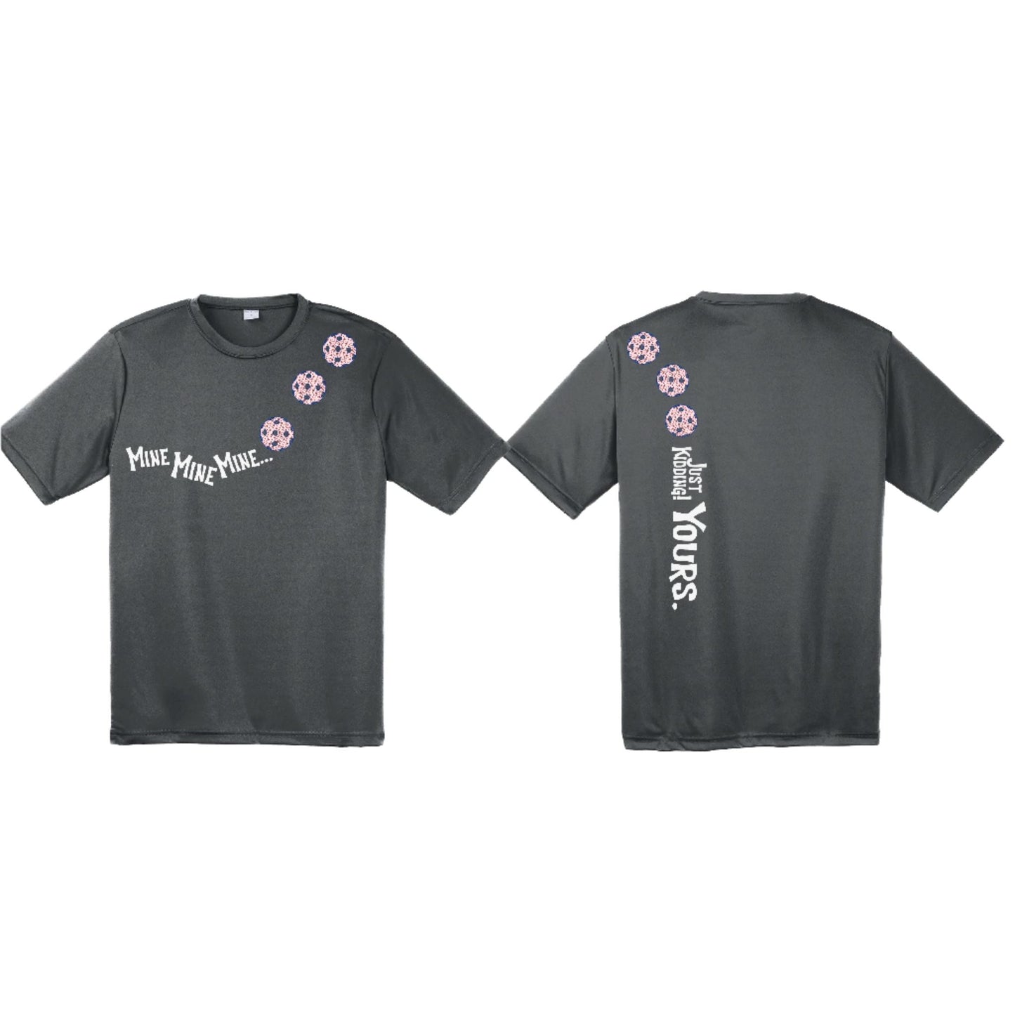 Mine JK Yours (Pickleballs With Stars) | Men's Short Sleeve Athletic Performance T-Shirt | 100% Polyester