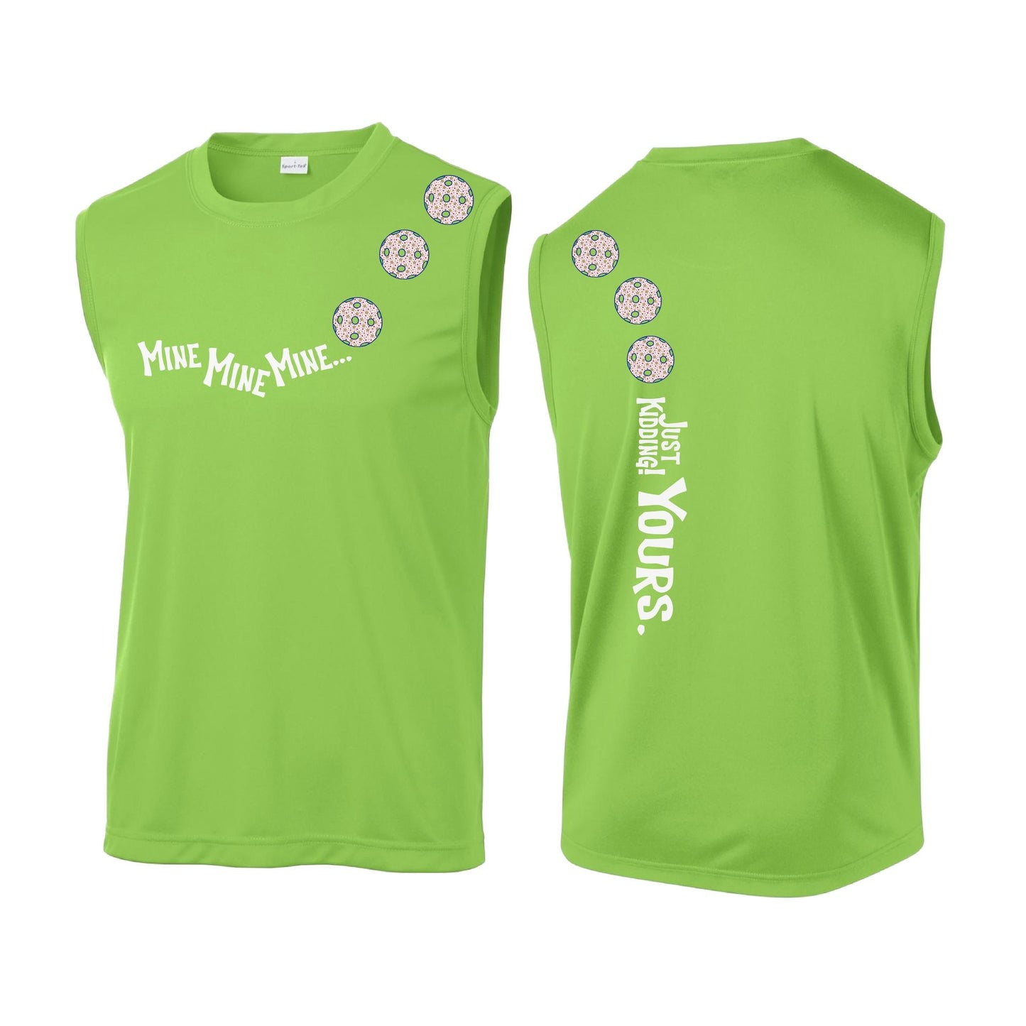 Mine JK Yours (Pickleballs With Stars) | Men's Sleeveless Athletic Performance T-Shirt | 100% Polyester