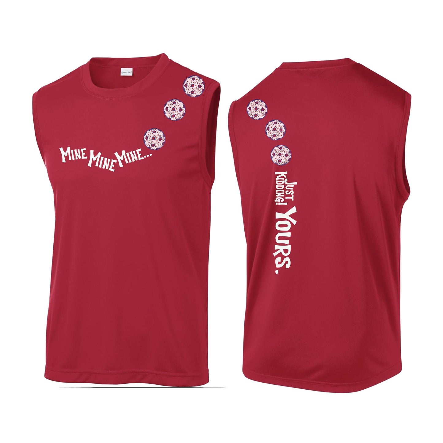 Mine JK Yours (Pickleballs With Stars) | Men's Sleeveless Athletic Performance T-Shirt | 100% Polyester