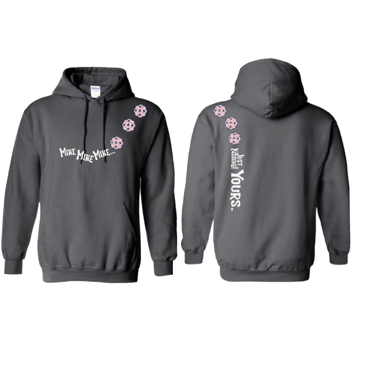 Mine JK Yours (Pickleballs With Stars) | Unisex Hoodie Athletic Sweatshirt | 50% Cotton/50% Polyester
