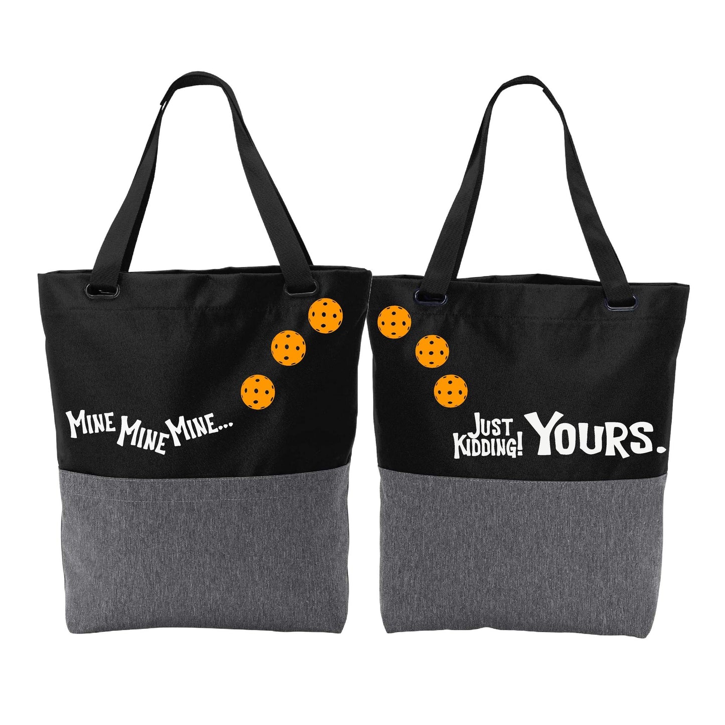 Mine JK Yours With Pickleballs (Customizable) | Pickleball Sports Convertible Tote Bag | Medium Size Court Tote Bag