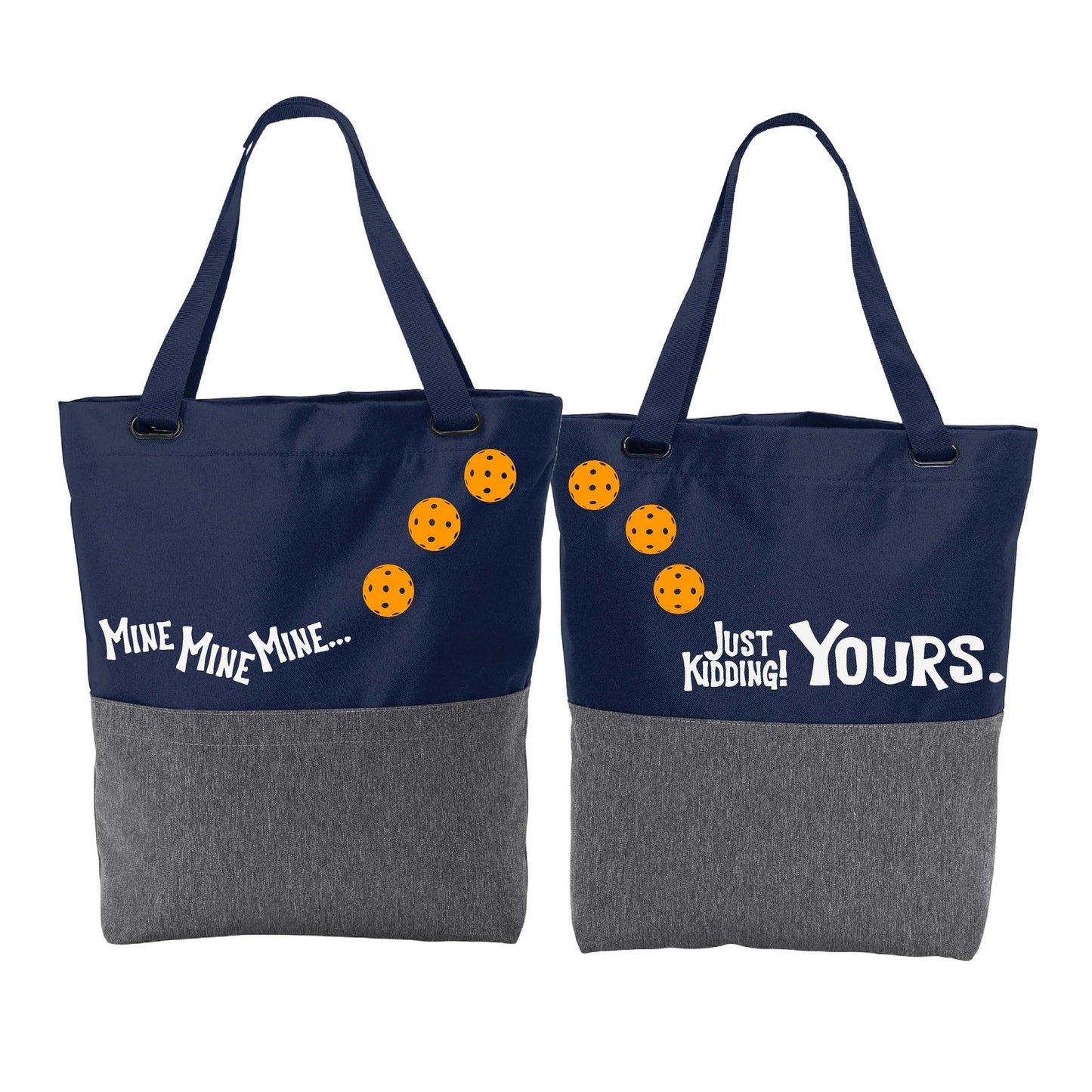 Mine JK Yours With Pickleballs (Customizable) | Pickleball Sports Convertible Tote Bag | Medium Size Court Tote Bag