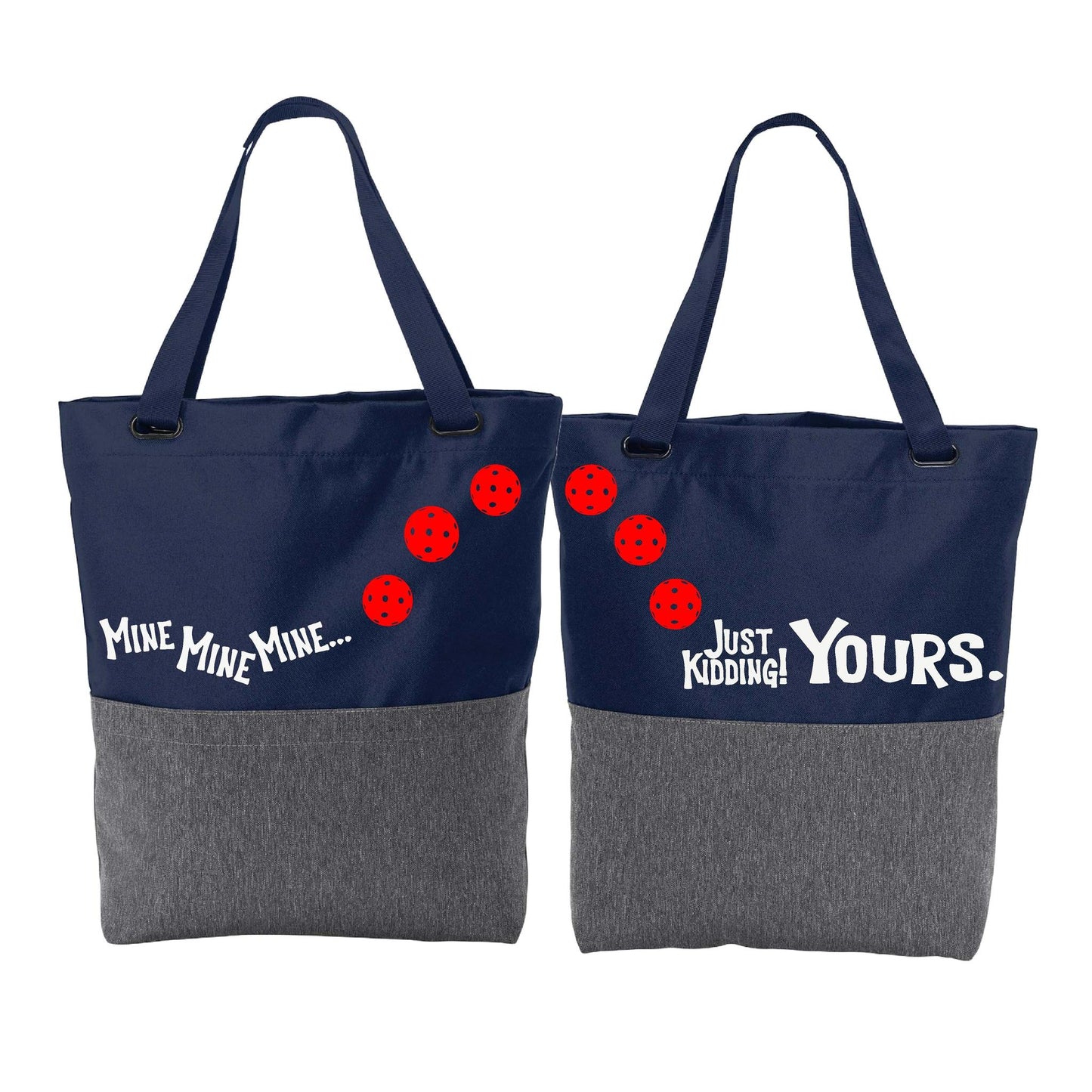 Mine JK Yours With Pickleballs (Customizable) | Pickleball Sports Convertible Tote Bag | Medium Size Court Tote Bag