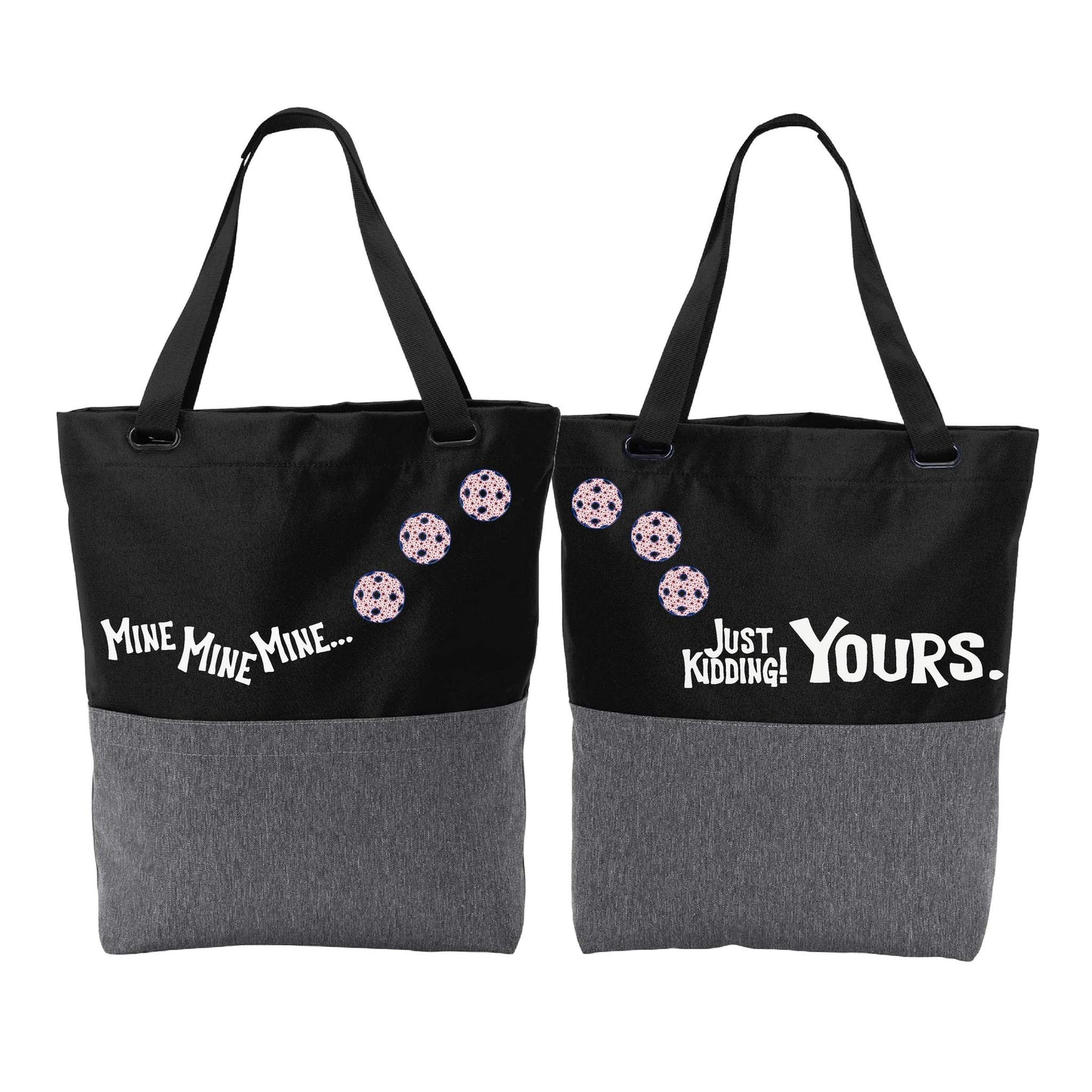 Mine JK Yours With Pickleballs (Customizable) | Pickleball Sports Convertible Tote Bag | Medium Size Court Tote Bag