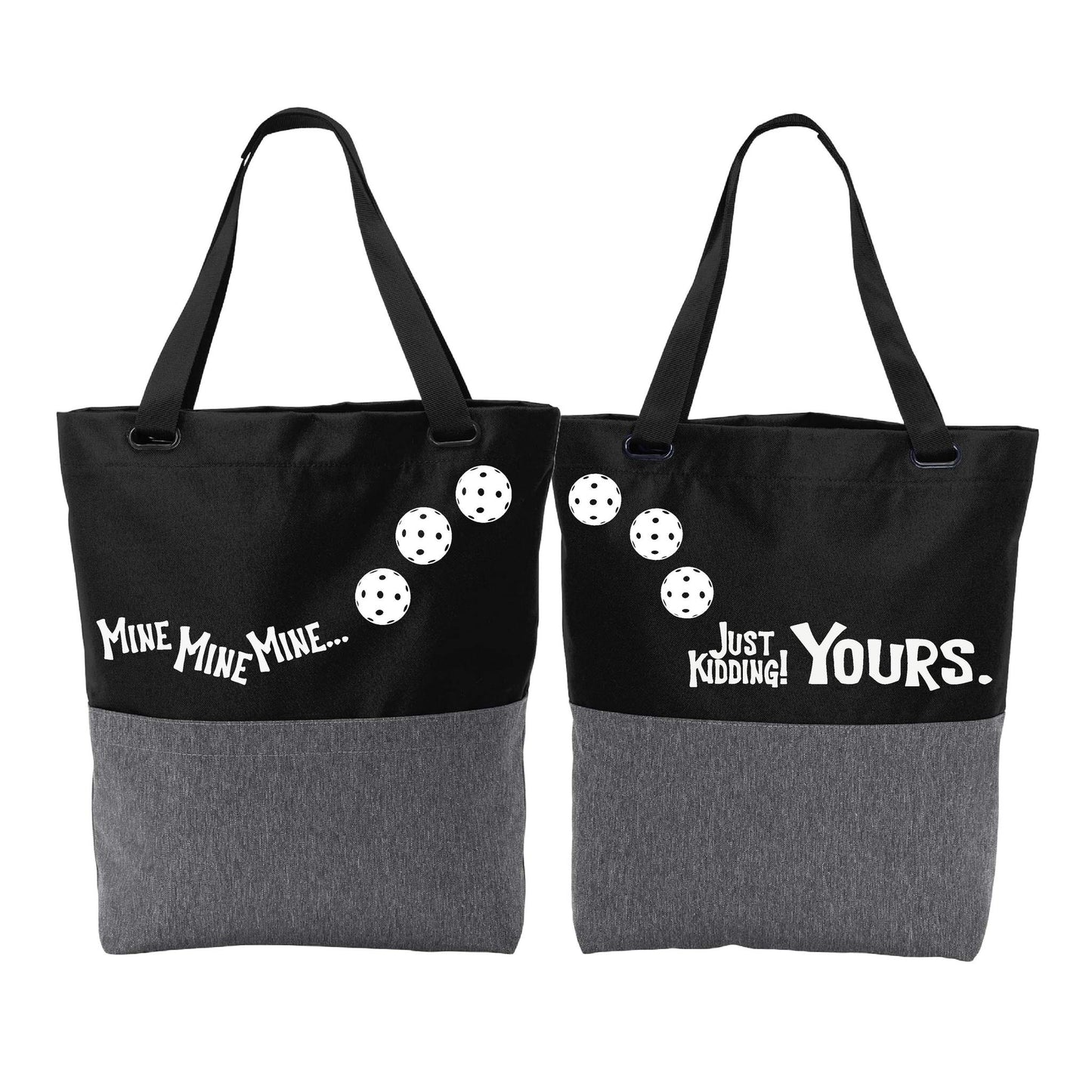 Mine JK Yours With Pickleballs (Customizable) | Pickleball Sports Convertible Tote Bag | Medium Size Court Tote Bag