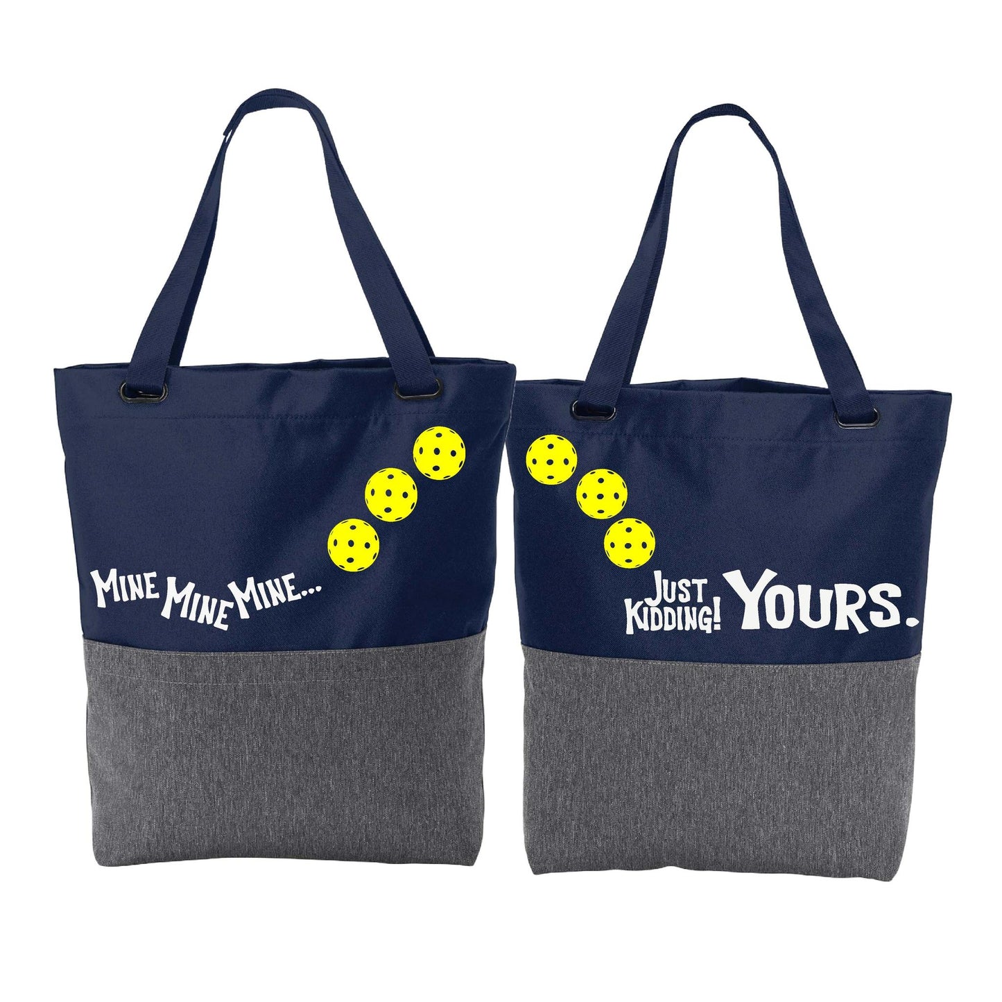Mine JK Yours With Pickleballs (Customizable) | Pickleball Sports Convertible Tote Bag | Medium Size Court Tote Bag