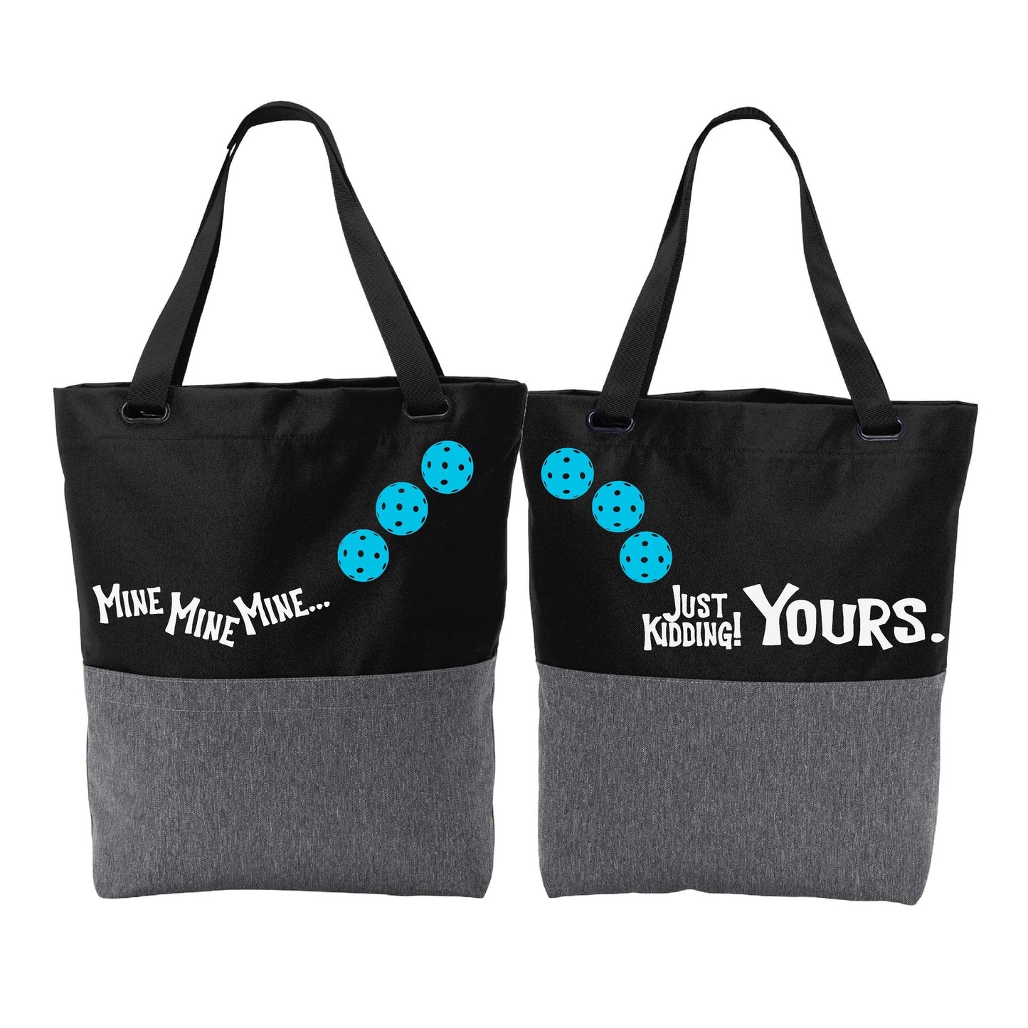 Mine JK Yours With Pickleballs (Customizable) | Pickleball Sports Convertible Tote Bag | Medium Size Court Tote Bag