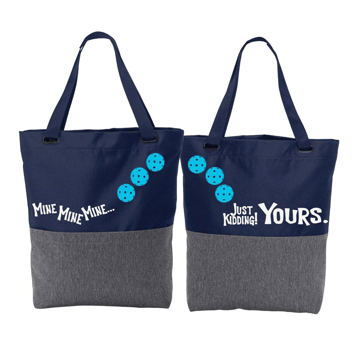 Mine JK Yours With Pickleballs (Customizable) | Pickleball Sports Convertible Tote Bag | Medium Size Court Tote Bag