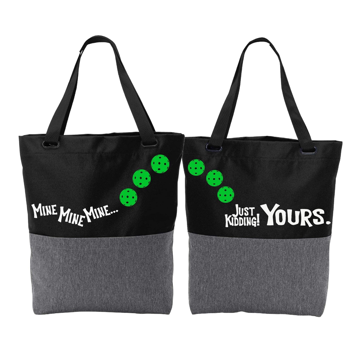 Mine JK Yours With Pickleballs (Customizable) | Pickleball Sports Convertible Tote Bag | Medium Size Court Tote Bag