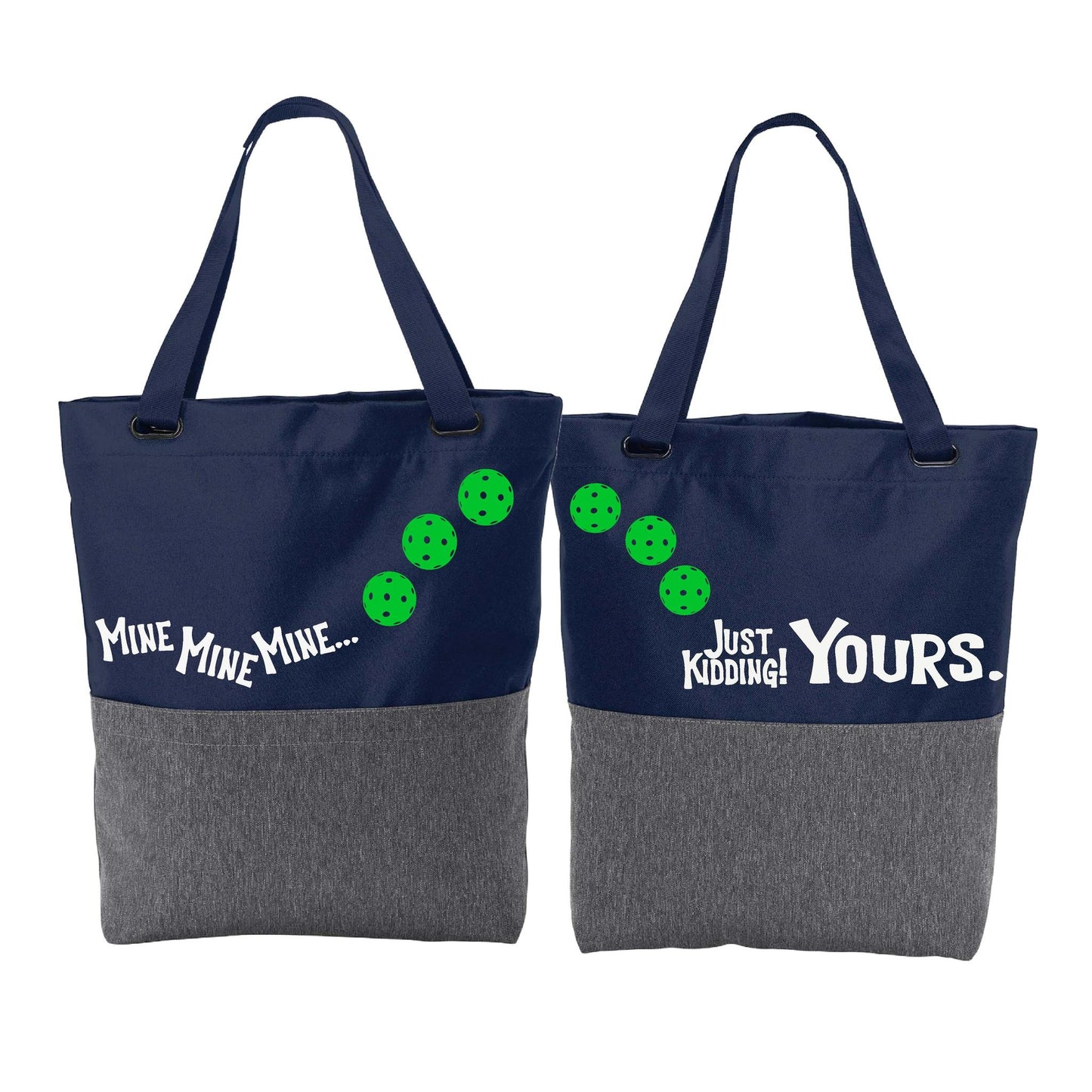 Mine JK Yours With Pickleballs (Customizable) | Pickleball Sports Convertible Tote Bag | Medium Size Court Tote Bag