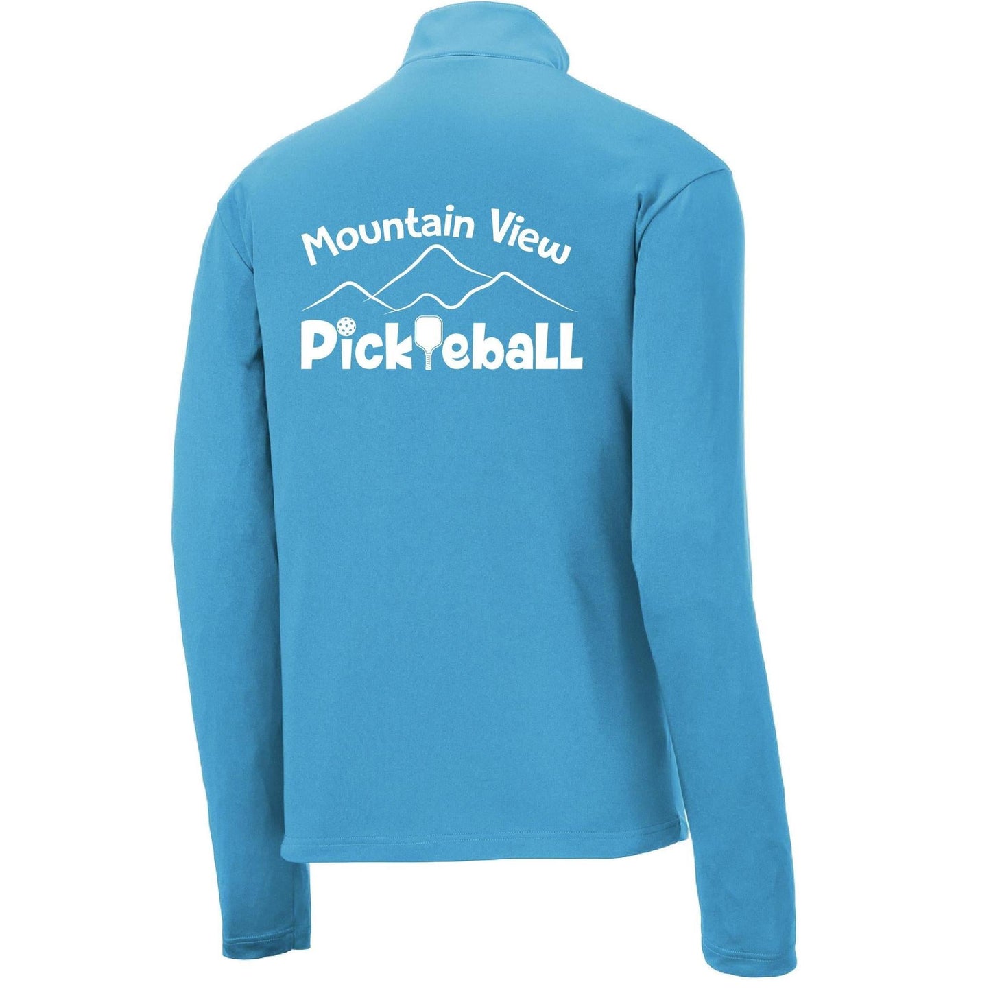Mountain View Pickleball Club | Men's 1/4 Zip Long Sleeve Pullover Athletic Performance Shirt | 100% Polyester