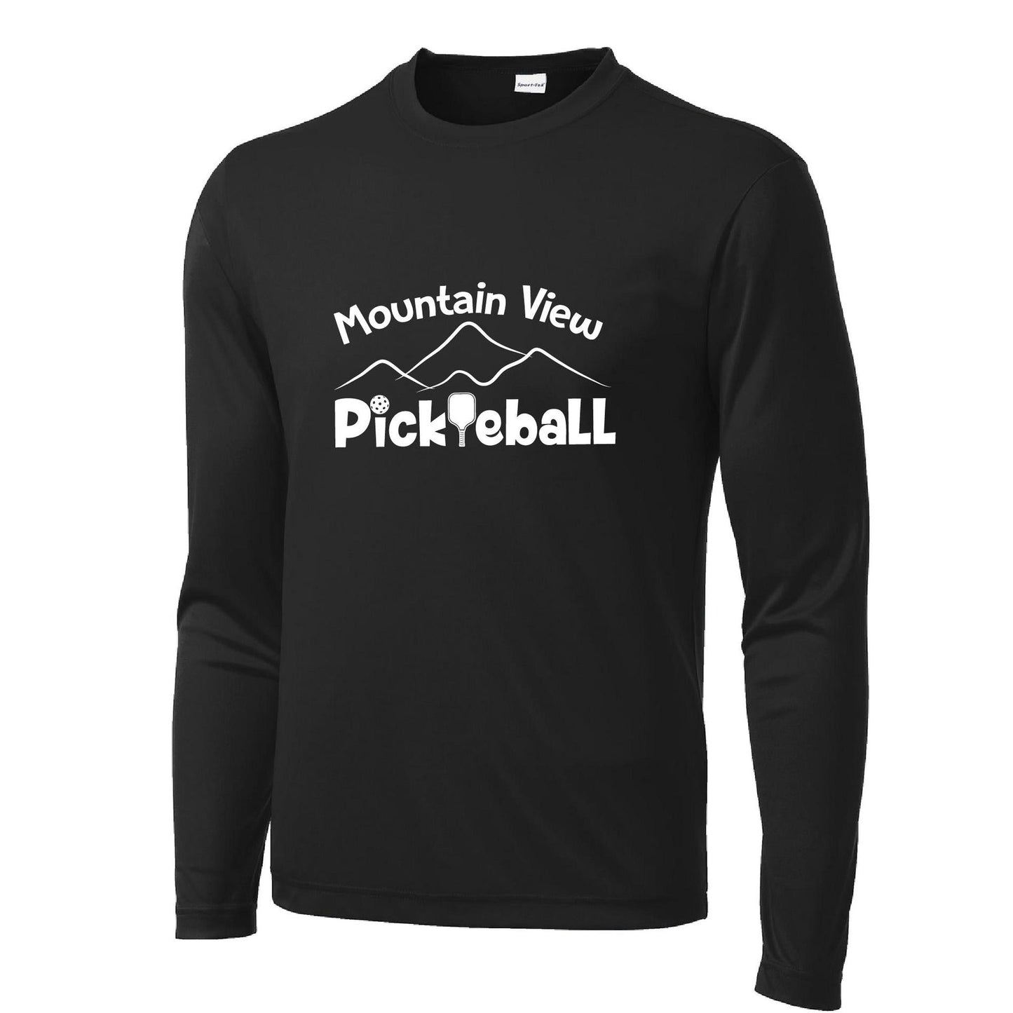 Mountain View Pickleball Club | Men's Long Sleeve Pickleball Performance T-Shirt | 100% Polyester