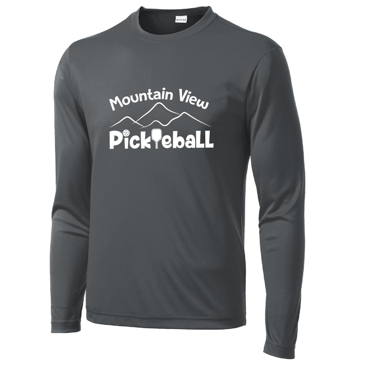 Mountain View Pickleball Club | Men's Long Sleeve Pickleball Performance T-Shirt | 100% Polyester