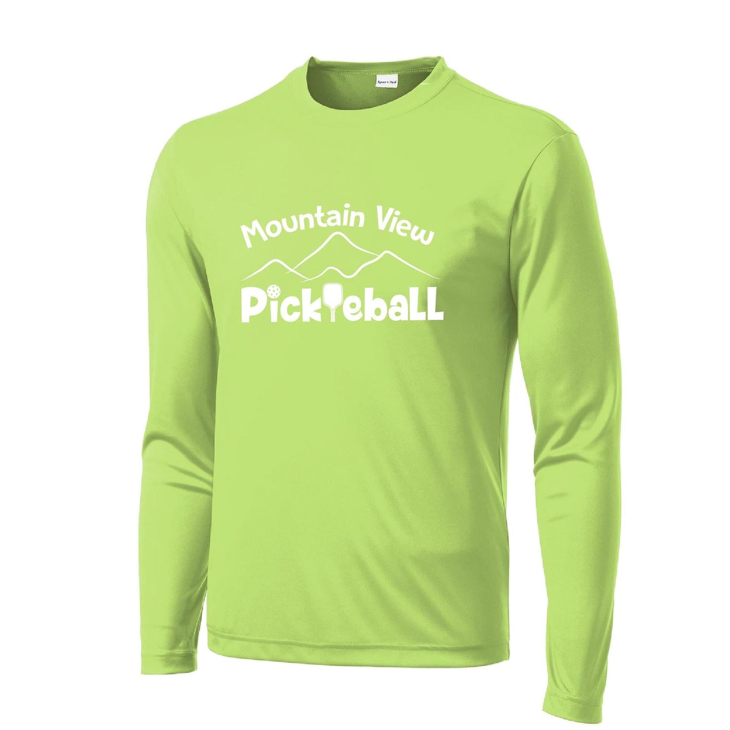 Mountain View Pickleball Club | Men's Long Sleeve Pickleball Performance T-Shirt | 100% Polyester