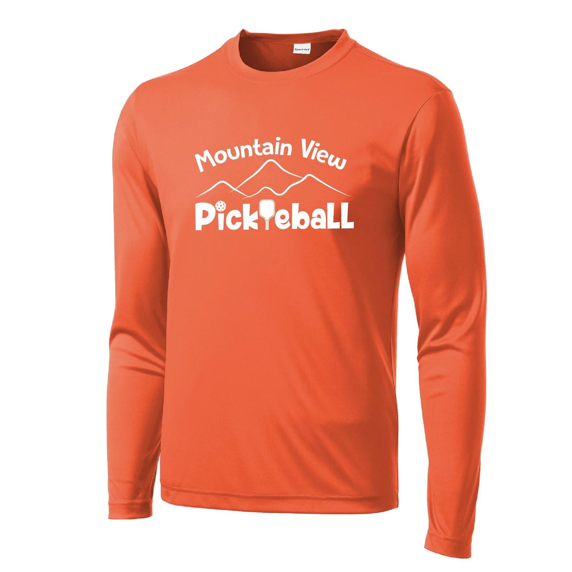 Mountain View Pickleball Club | Men's Long Sleeve Pickleball Performance T-Shirt | 100% Polyester