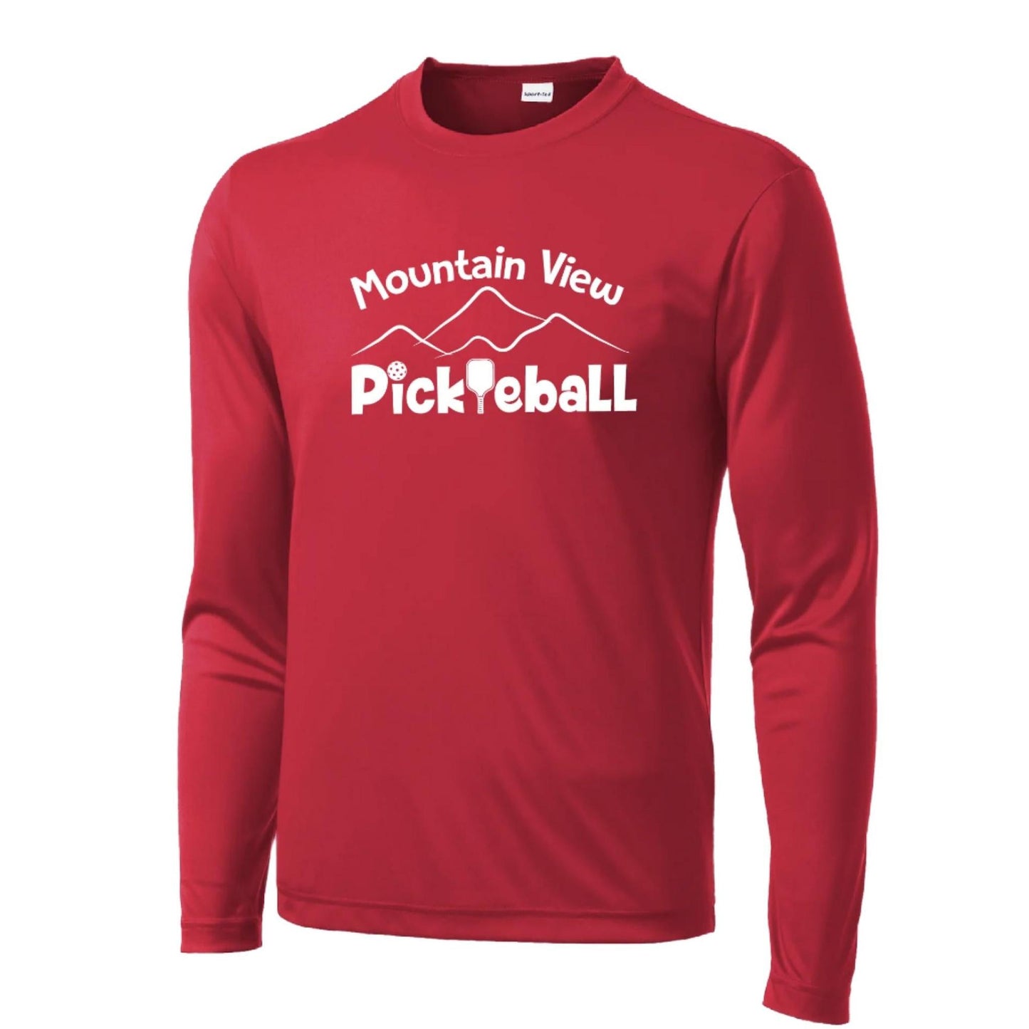 Mountain View Pickleball Club | Men's Long Sleeve Pickleball Performance T-Shirt | 100% Polyester