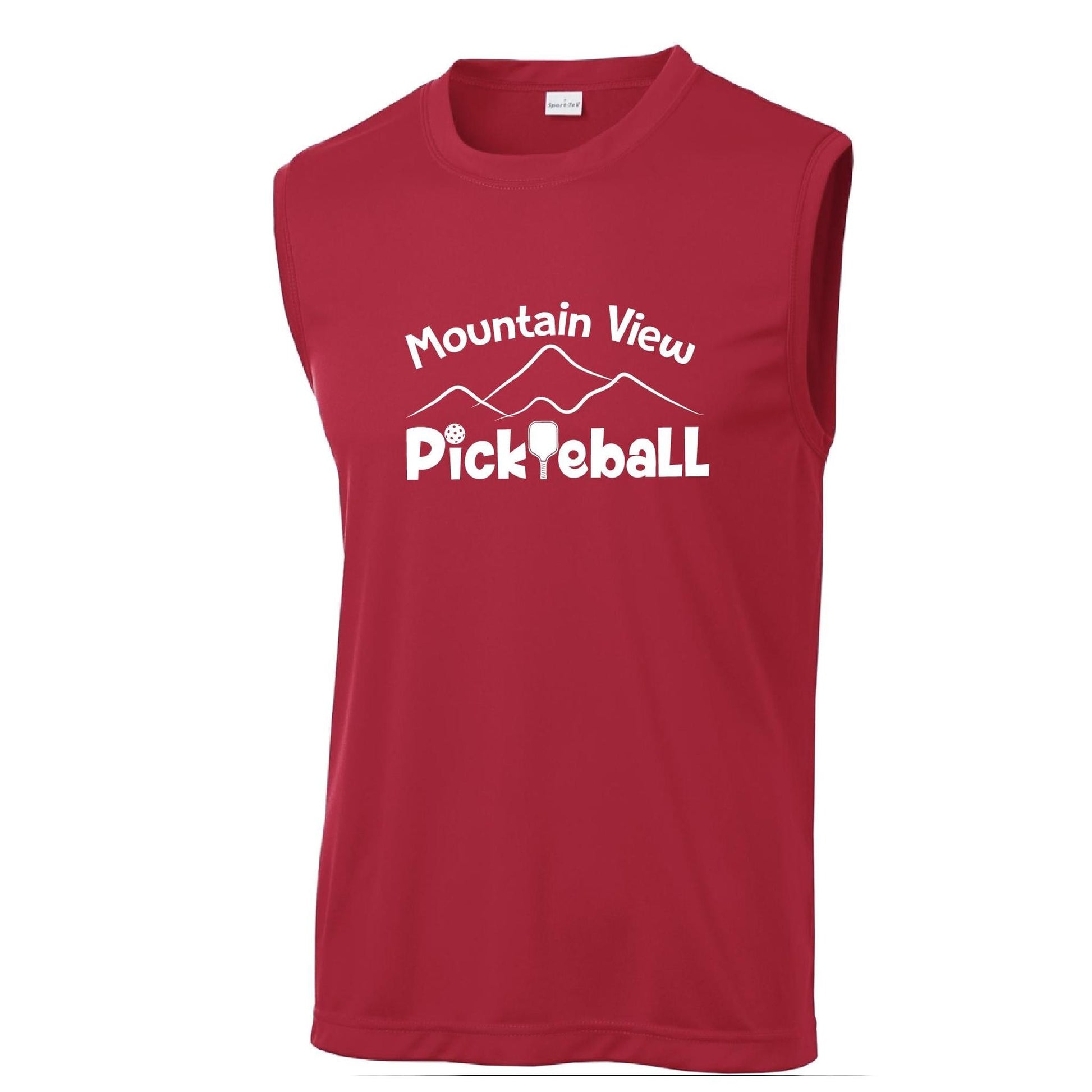 Mountain View Pickleball Club | Men's Sleeveless Pickleball Performance T-Shirt | 100% Polyester