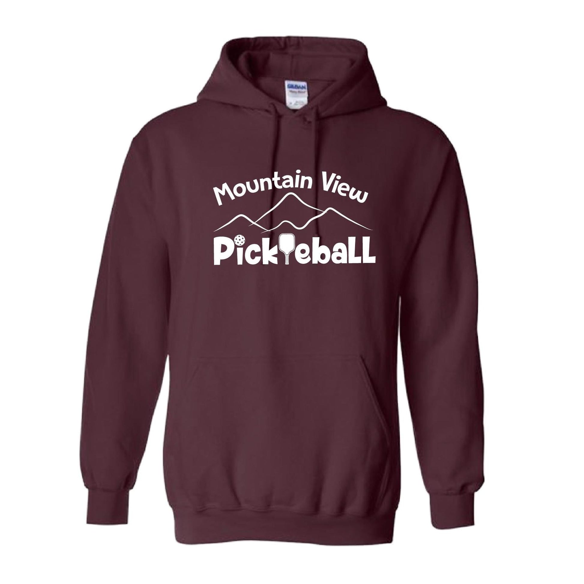Mountain View Pickleball Club | Unisex Hoodie Pickleball Sweatshirt | 50% Cotton 50% Polyester