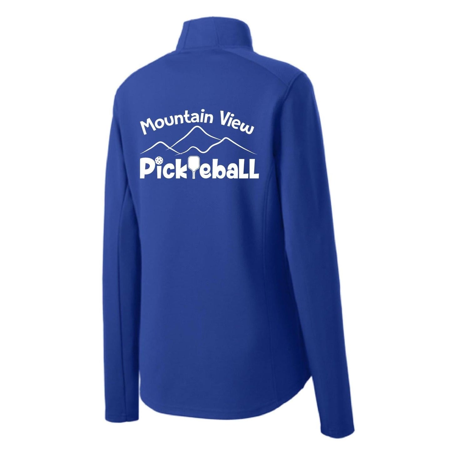 Mountain View Pickleball Club | Women's 1/4 Zip Pullover Athletic Performance Shirt | 100% Polyester