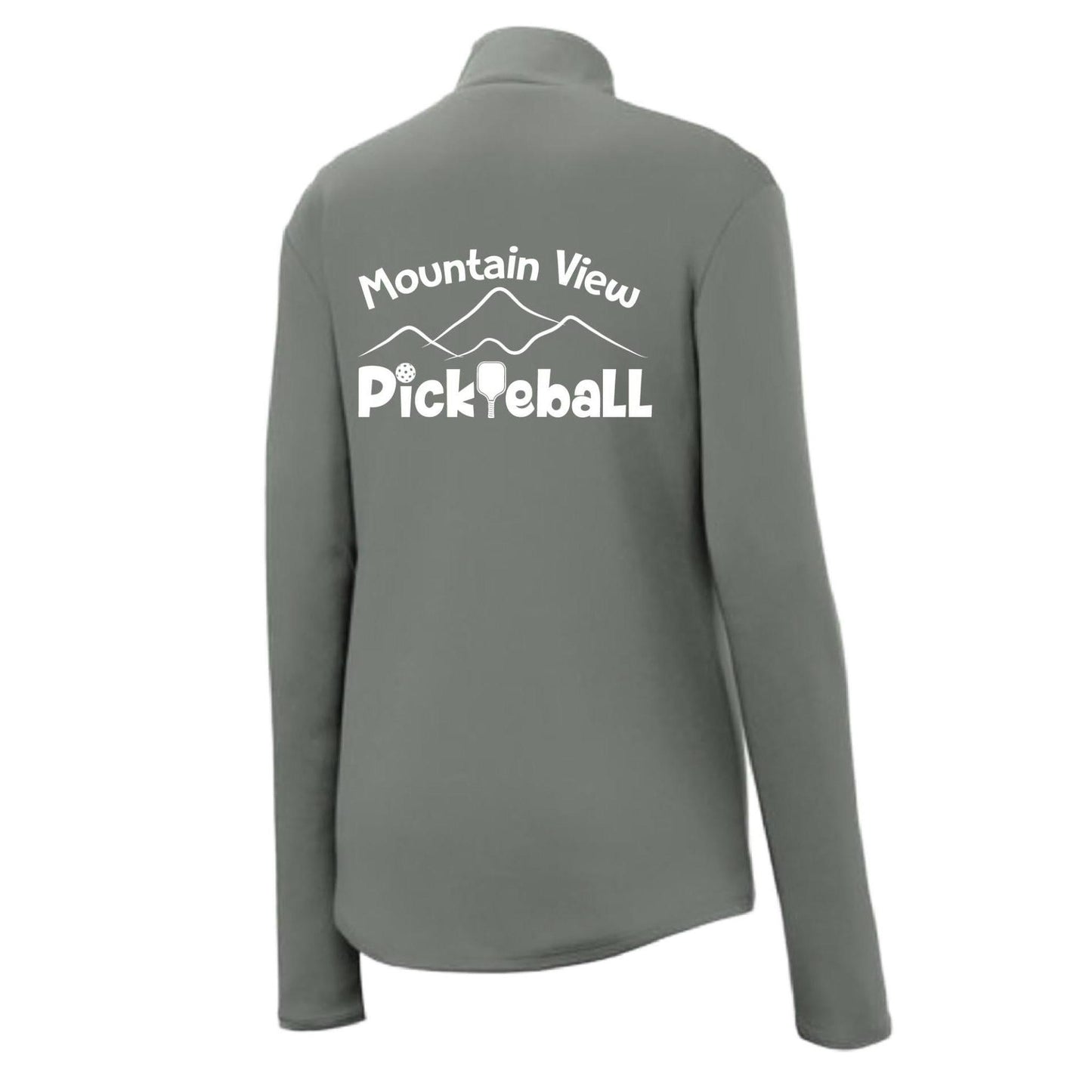 Mountain View Pickleball Club | Women's 1/4 Zip Pullover Athletic Performance Shirt | 100% Polyester