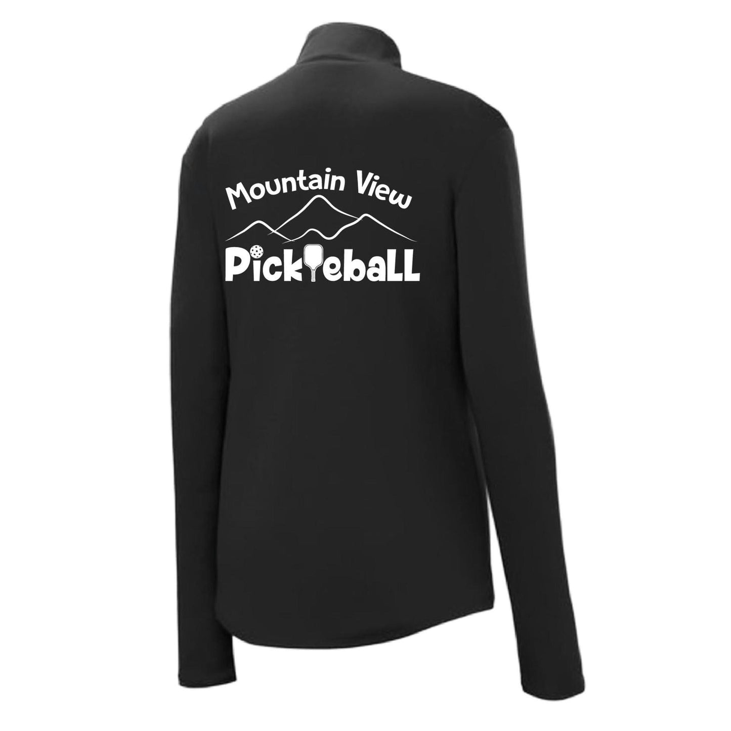 Mountain View Pickleball Club | Women's 1/4 Zip Pullover Athletic Performance Shirt | 100% Polyester