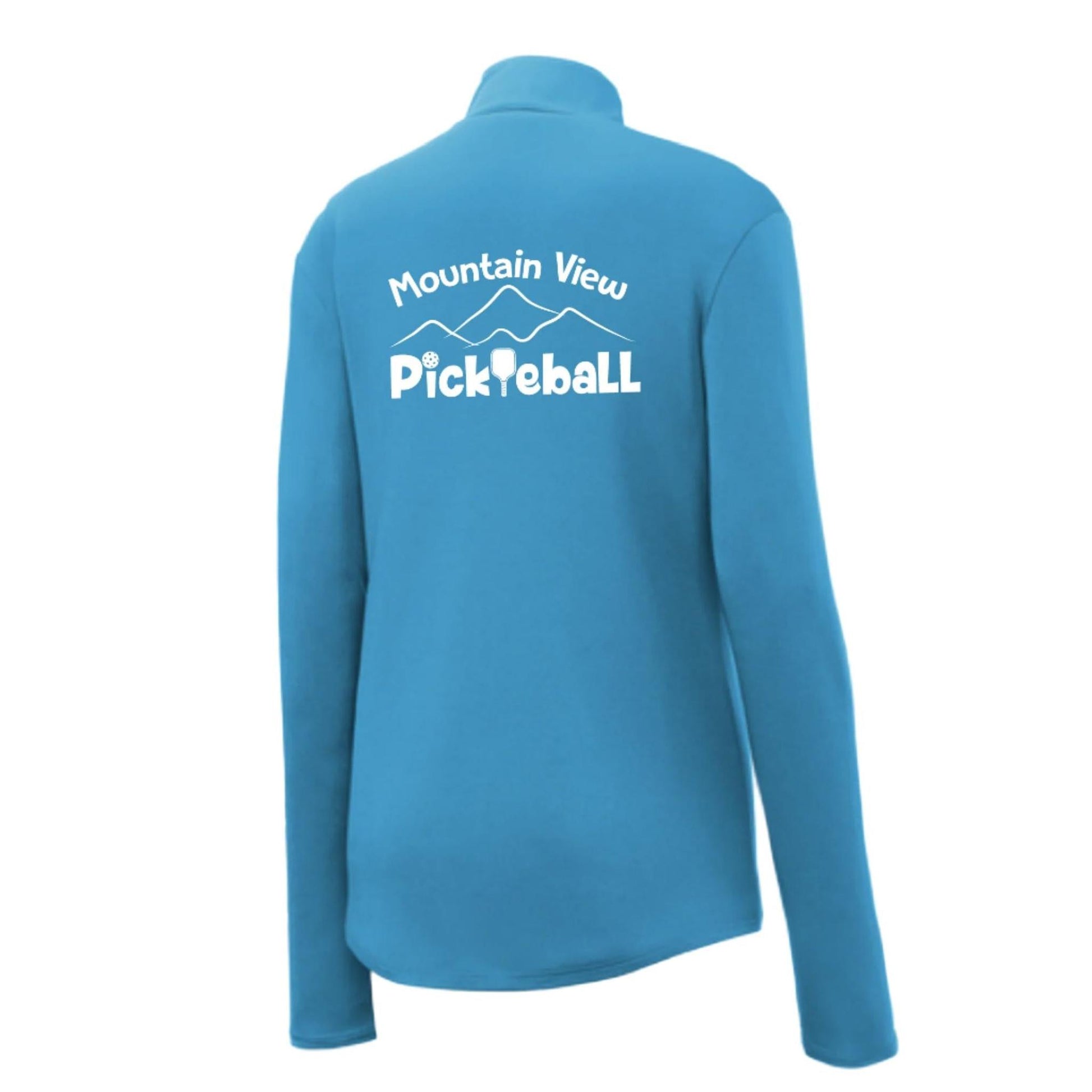 Mountain View Pickleball Club | Women's 1/4 Zip Pullover Athletic Performance Shirt | 100% Polyester