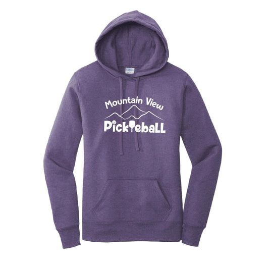 Mountain View Pickleball Club | Women’s Fitted Hoodie Pickleball Sweatshirt | 50% Cotton 50% Poly Fleece