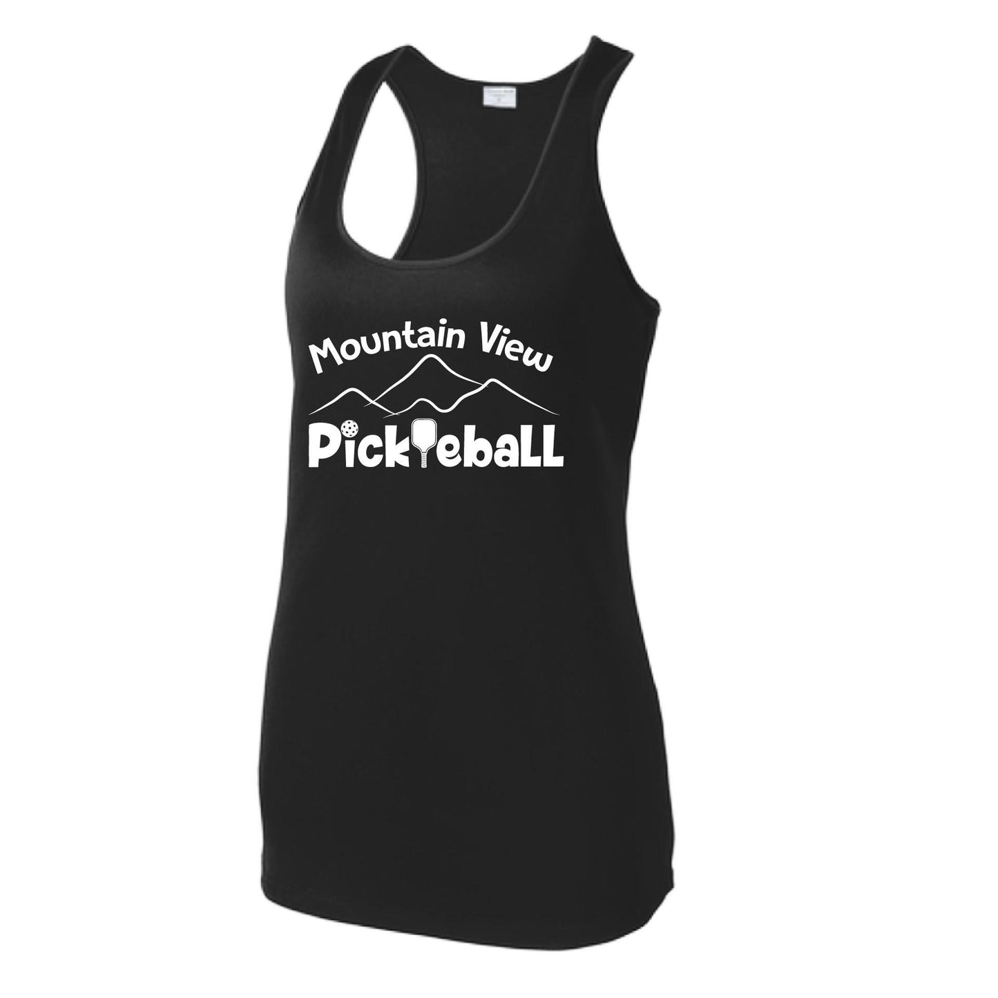 Mountain View Pickleball Club | Women's Racerback Pickleball Tank | 100% Polyester