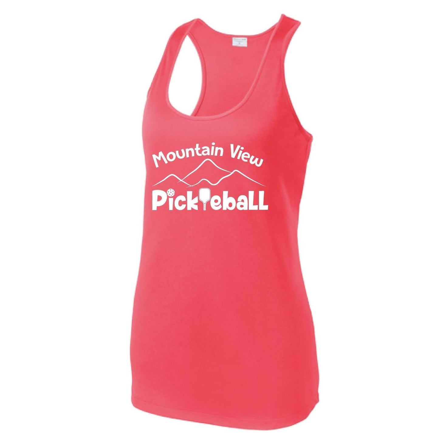 Mountain View Pickleball Club | Women's Racerback Pickleball Tank | 100% Polyester