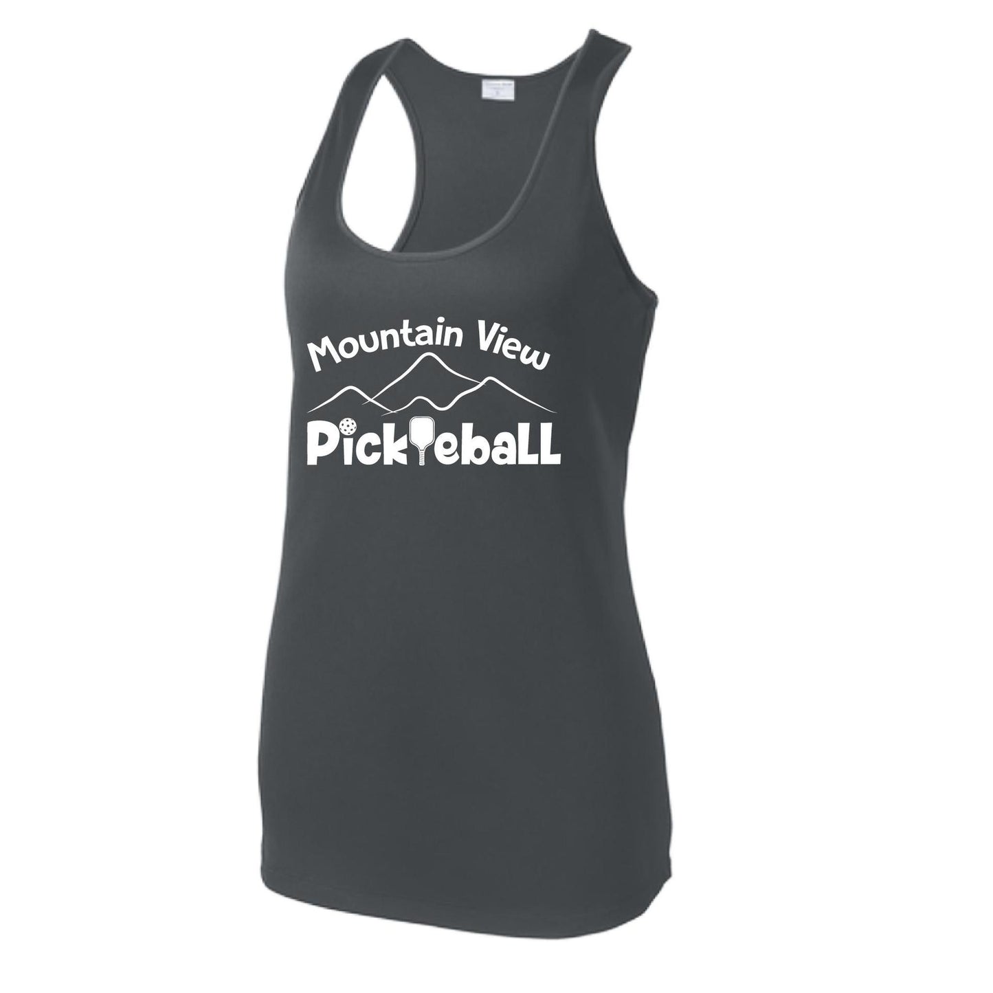 Mountain View Pickleball Club | Women's Racerback Pickleball Tank | 100% Polyester